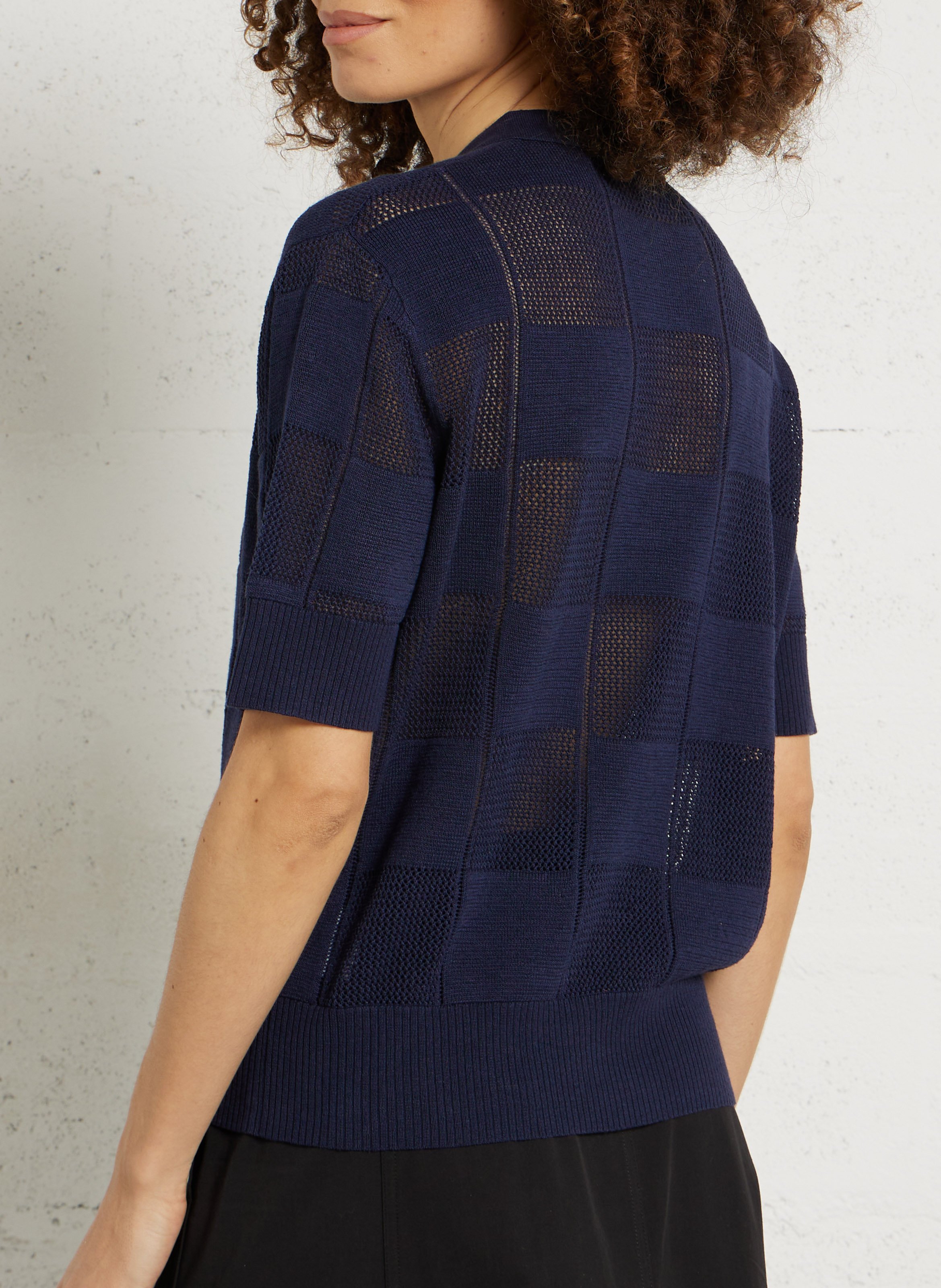 Oversized Strickpolo aus Leinen und Baumwolle RUE DE TOKYO Blau