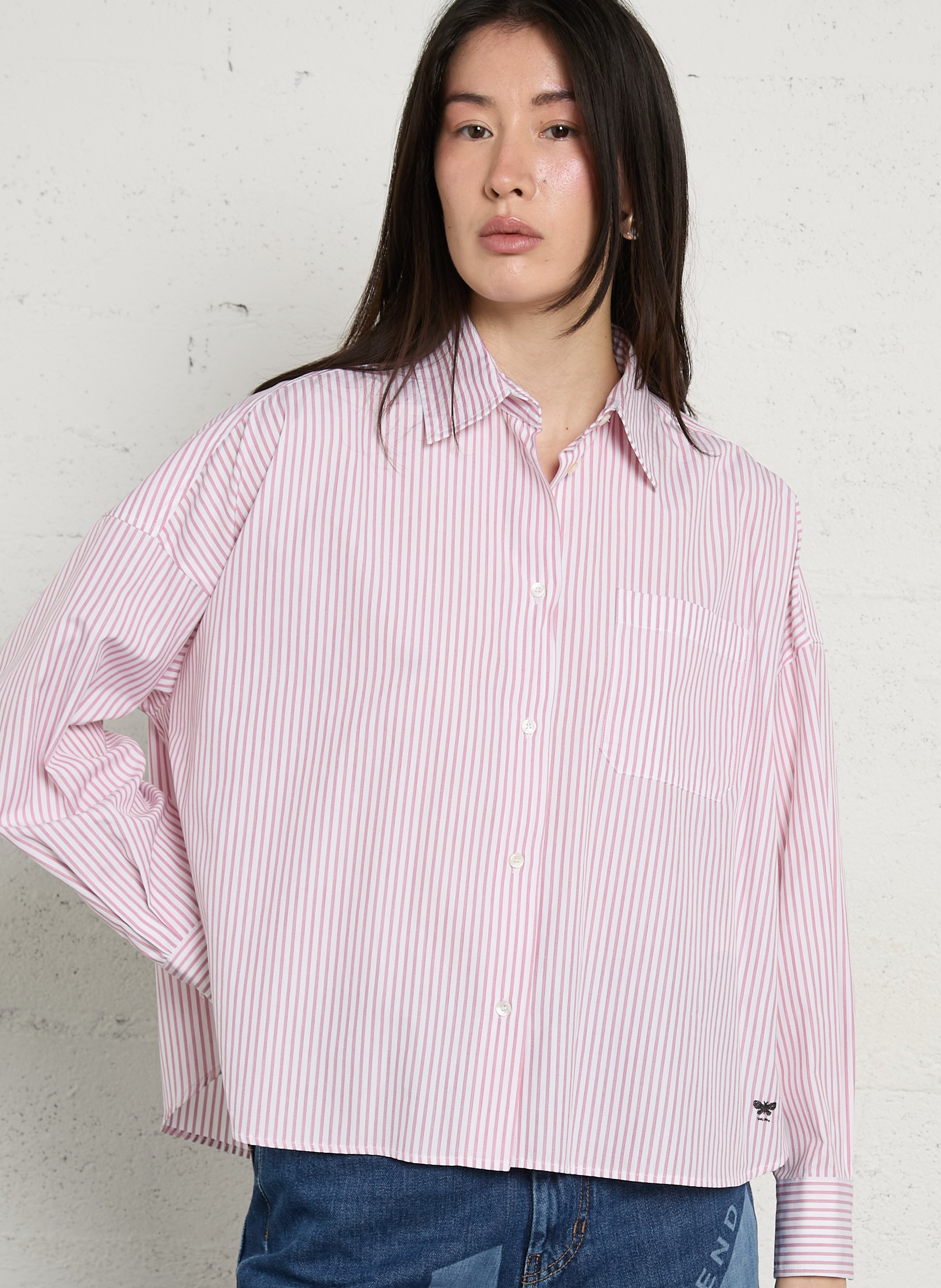 Chemise ample à rayures en coton MAX MARA WEEK END Rouge