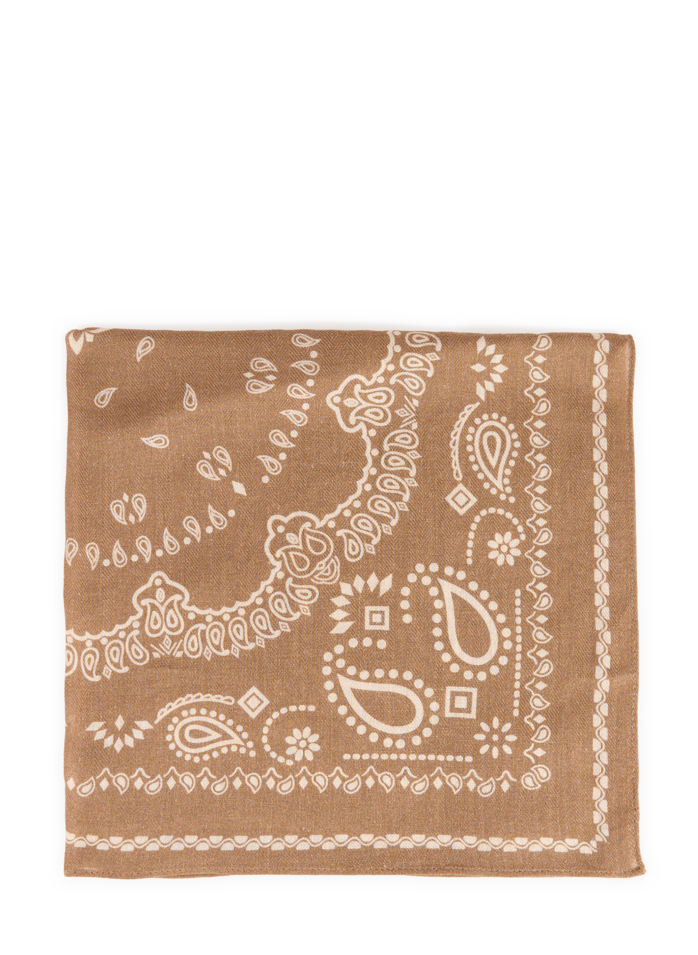 Cotton-blend printed floaty scarf SAISON 1865 Brown