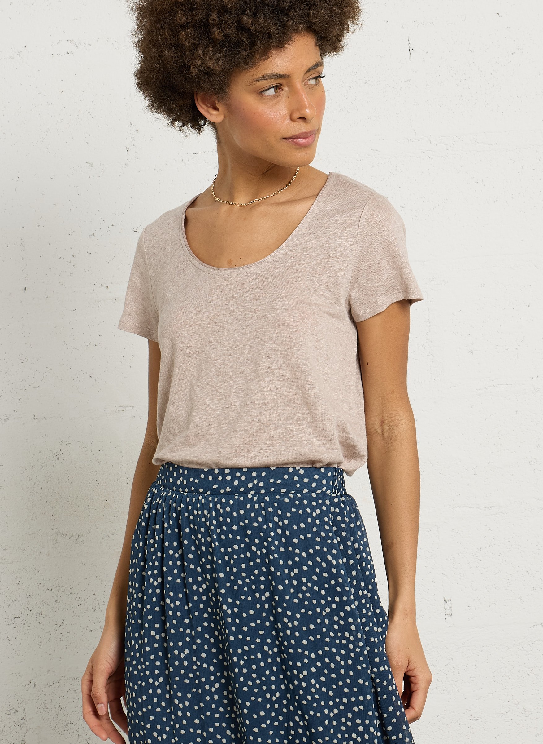 Tee-shirt col rond en lin SUD EXPRESS