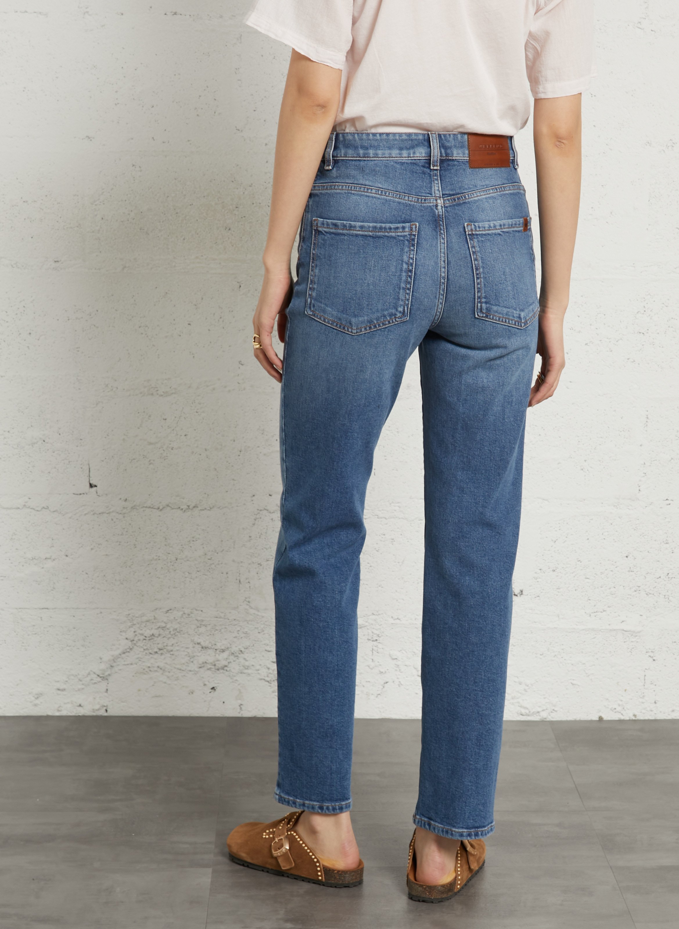 Gerade geschnittene Jeans aus Baumwoll-Mix MAX MARA WEEK END Blau