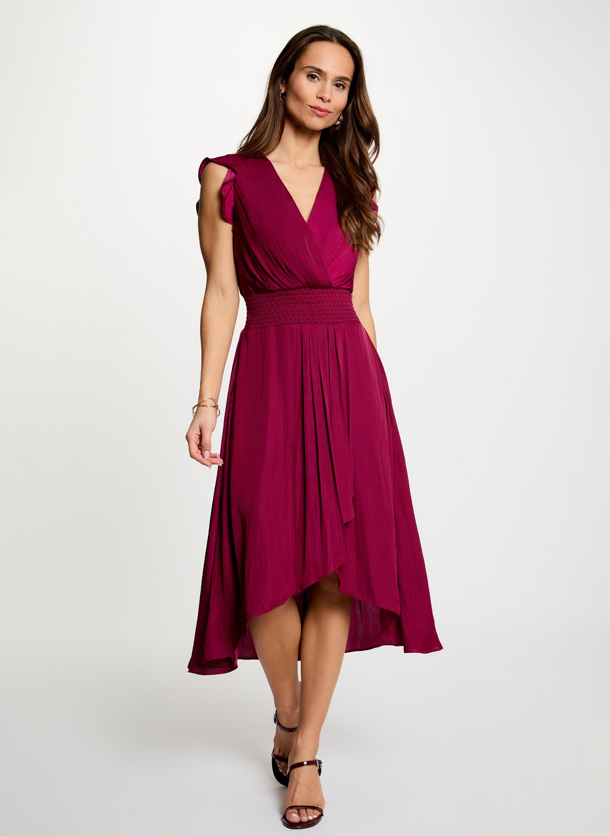 Fließendes Midi-Wickelkleid MORGAN