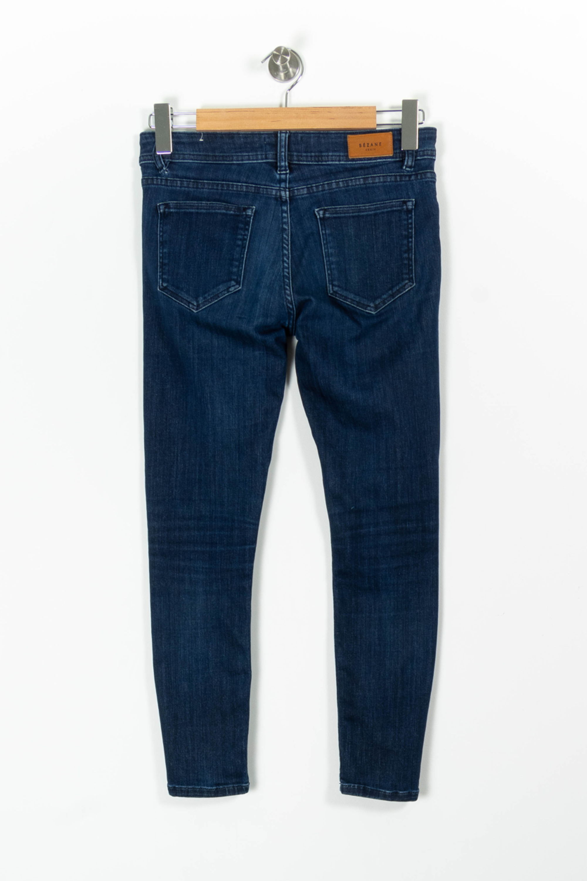 Cropped slim jeans with studs SEZANE - Seconde main Blue