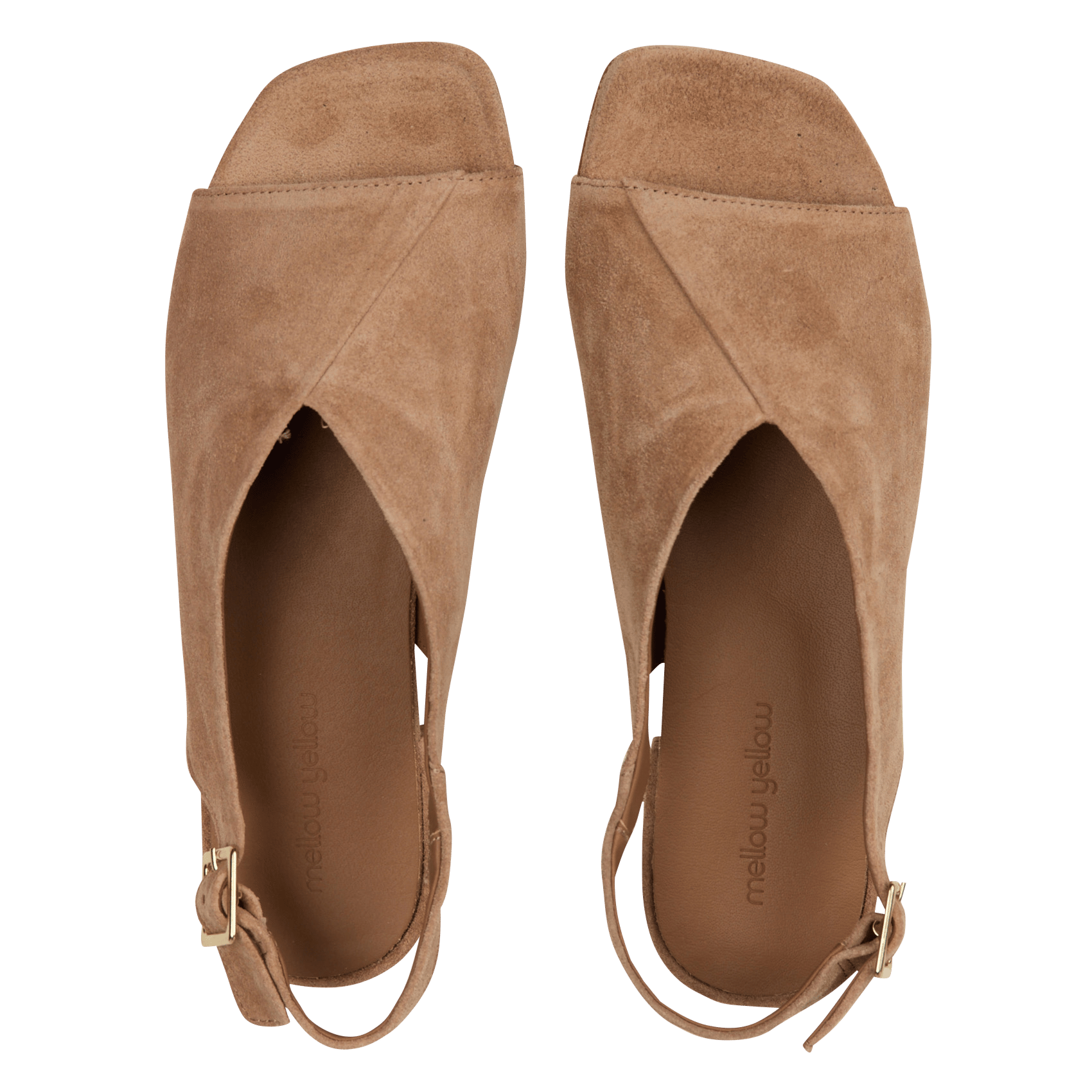 Sandales plates en cuir velours MELLOW YELLOW Beige