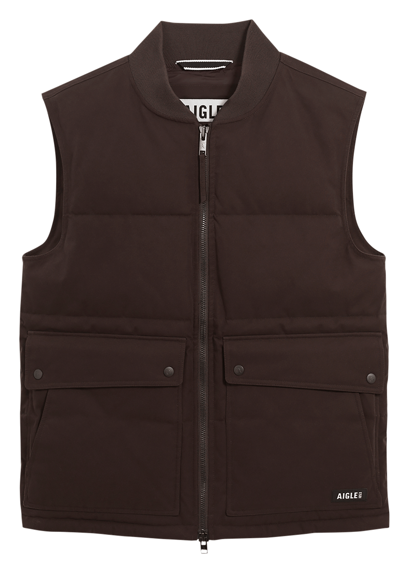 Veste sans manches droite en coton mélangé AIGLE Marron