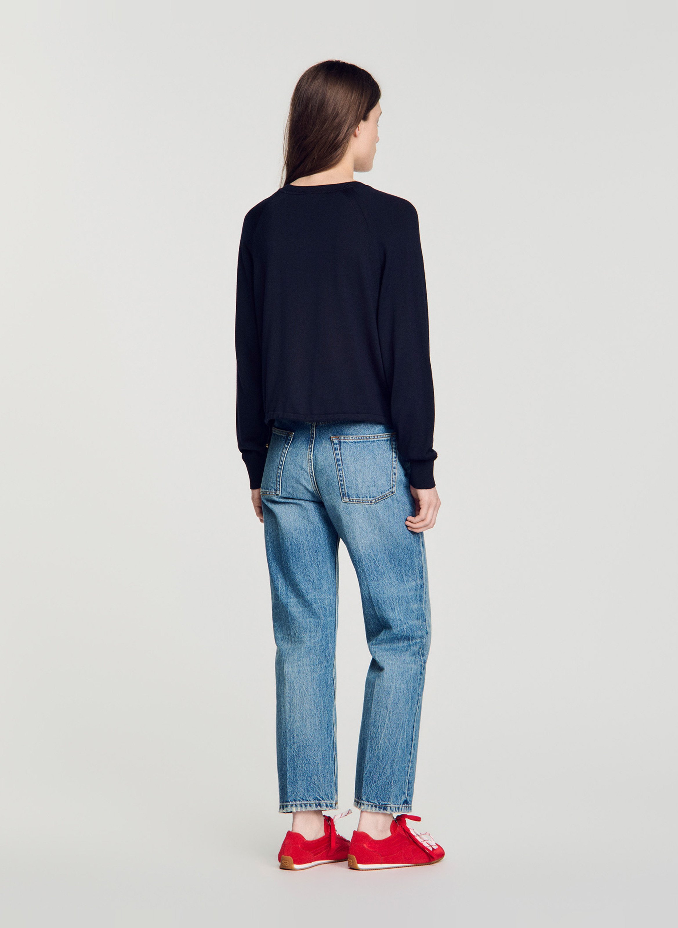 Großer Pullover aus einer Wollmischung SANDRO Blau