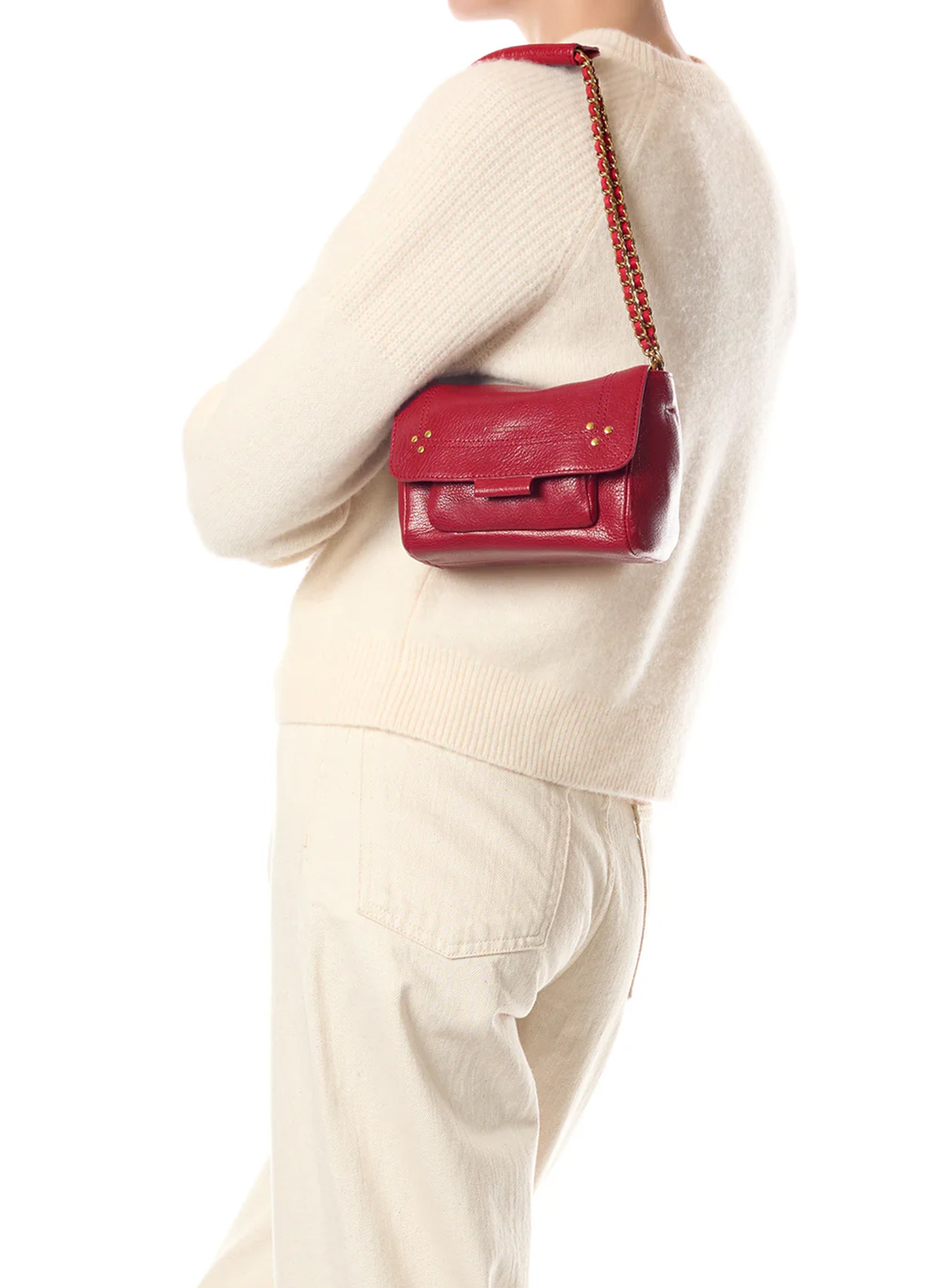 Leather mini shoulder bag JEROME DREYFUSS Red