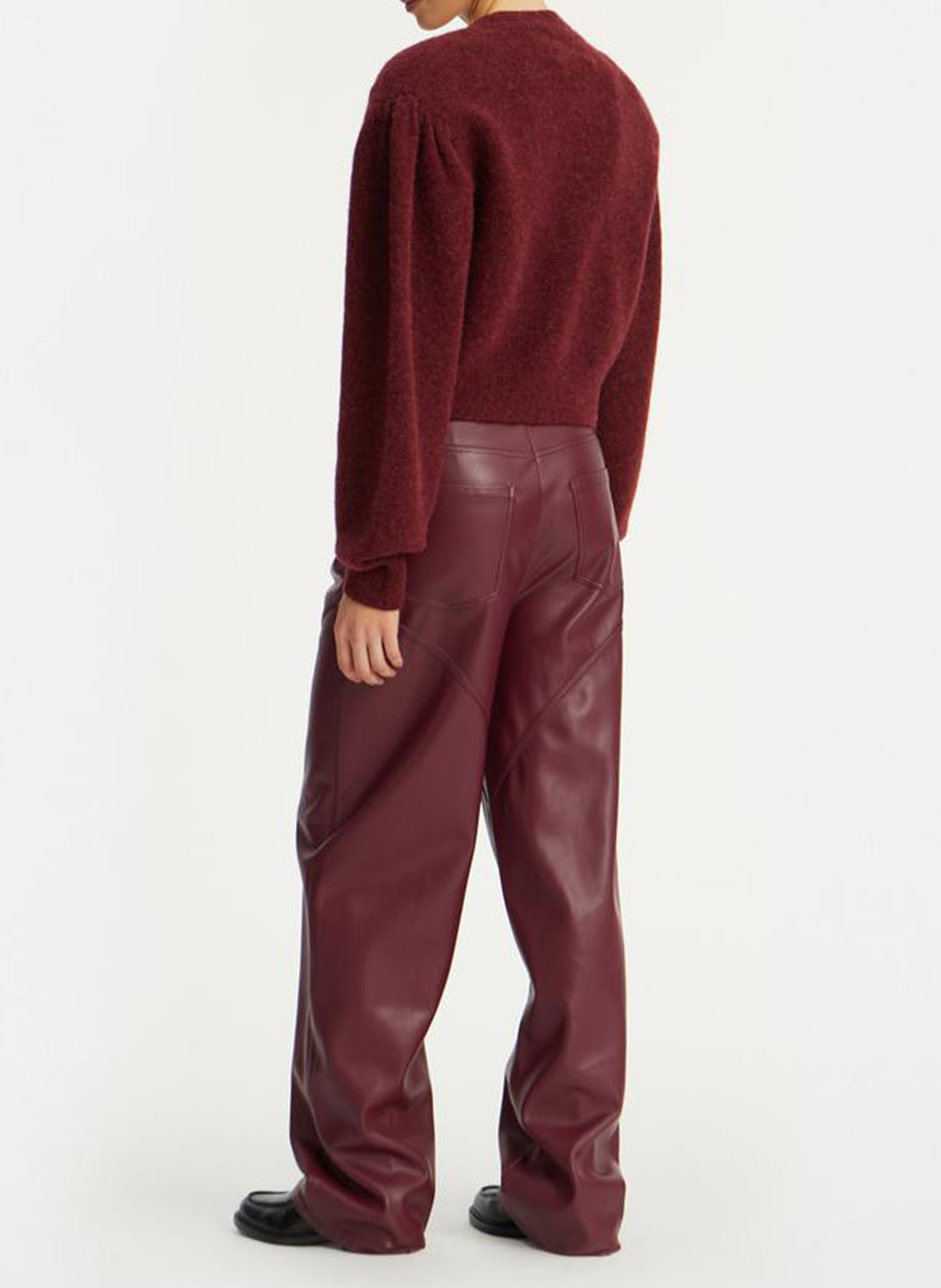 Gestreifte Strickjacke aus Wolle und Kaschmir mit V-Ausschnitt ROTATE Braun