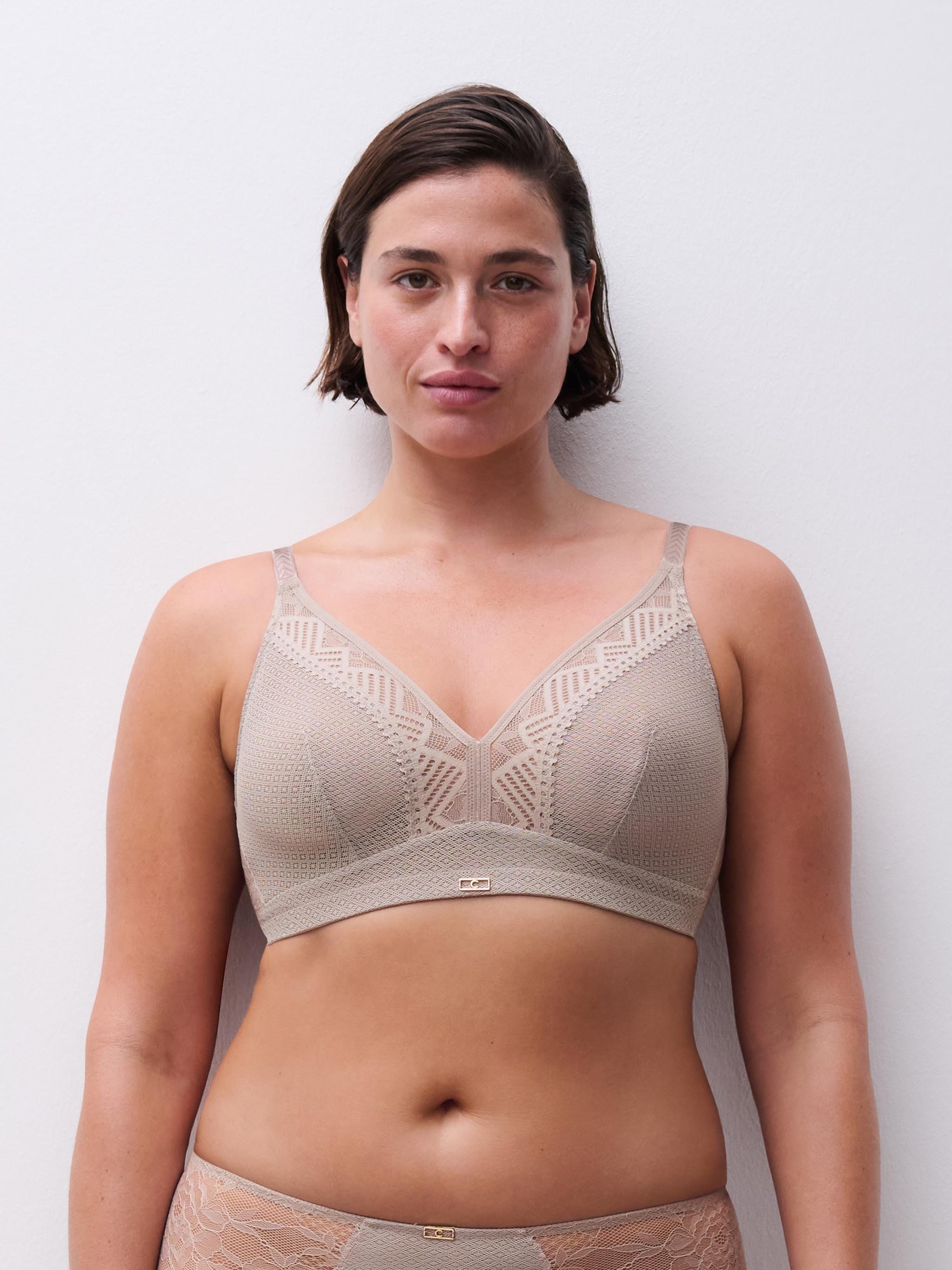Non-wired support bra with cups CHANTELLE Brown