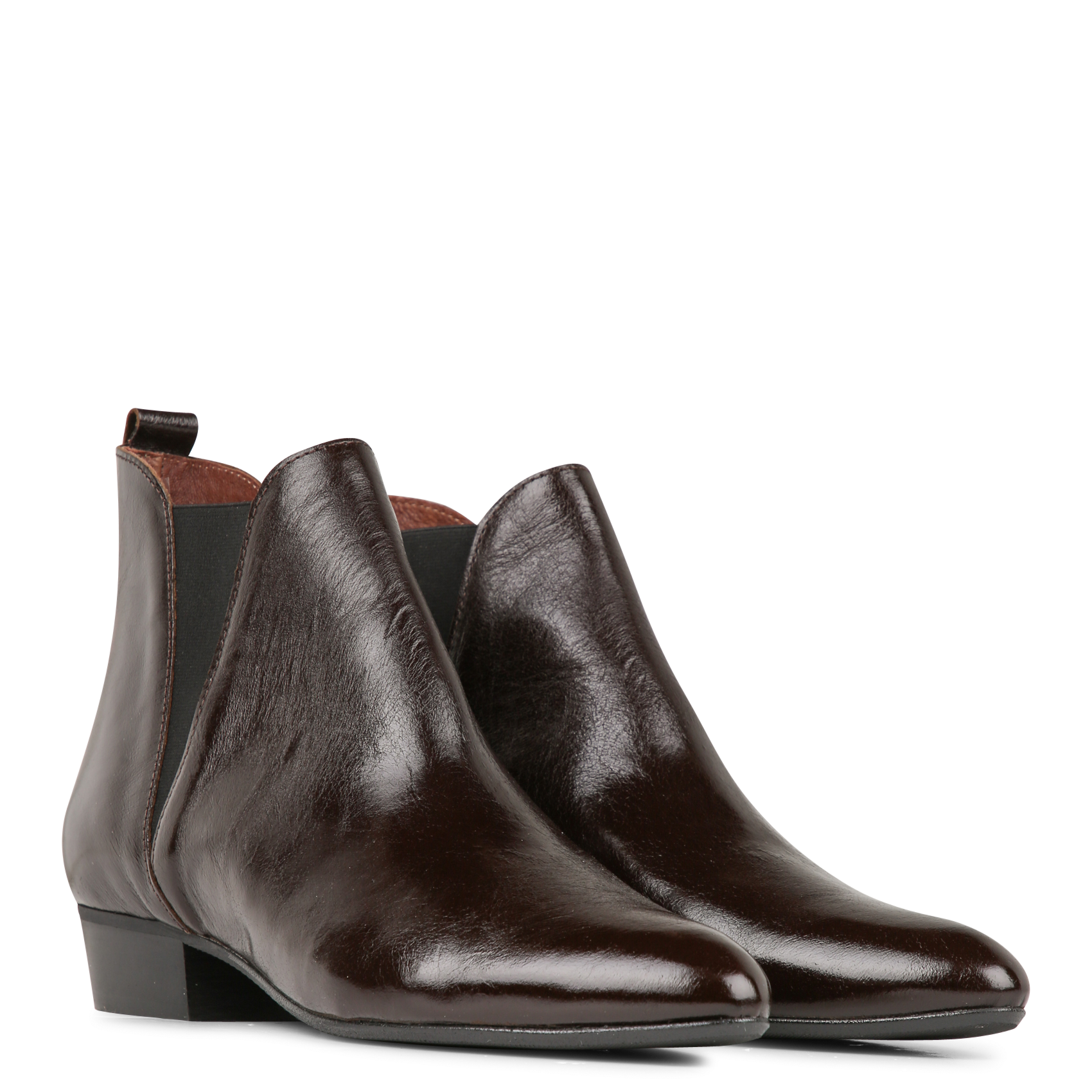 Bottines en cuir craquelé ANONYMOUS COPENHAGEN Marron