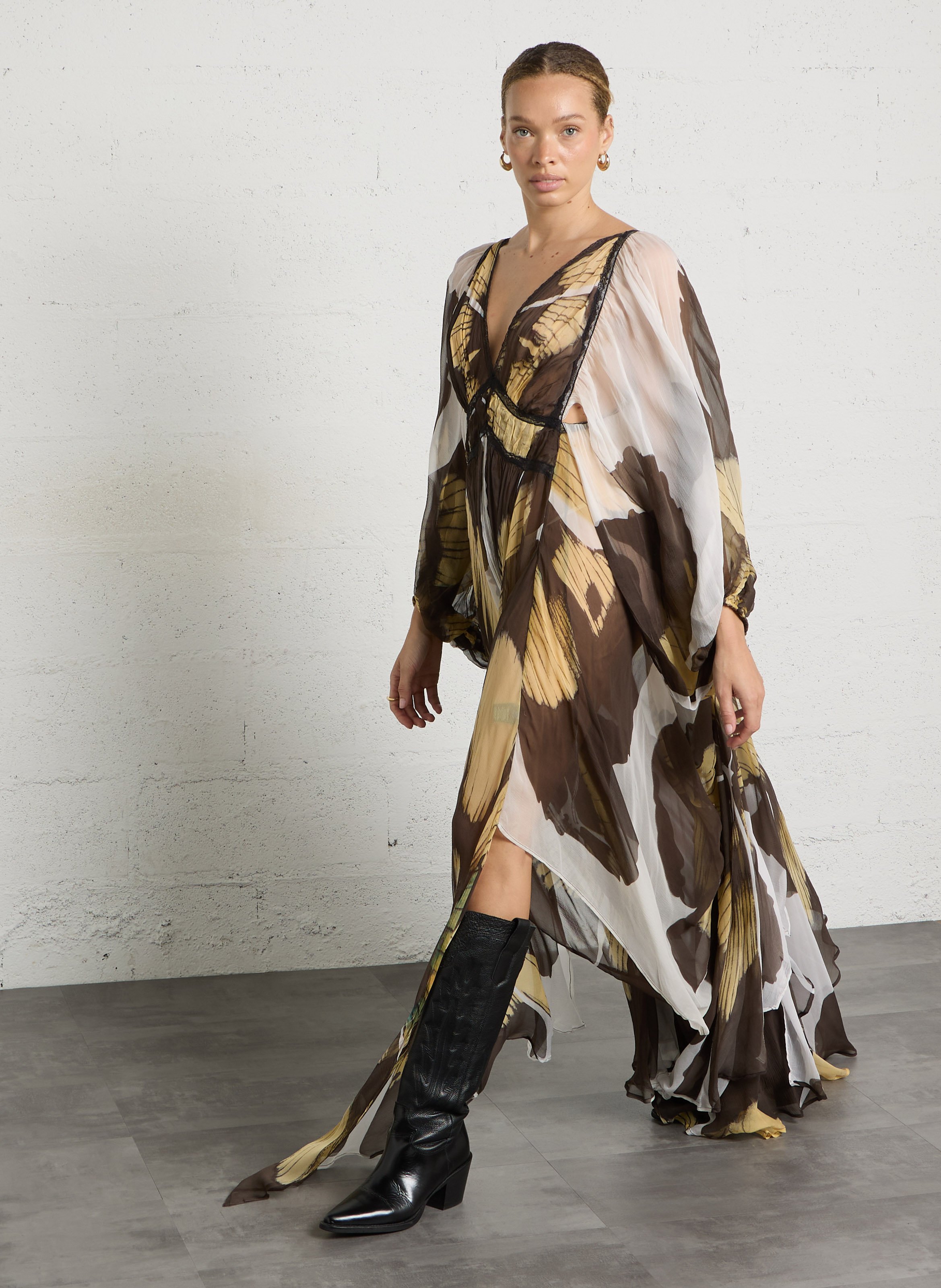 Long printed dress MES DEMOISELLES Black