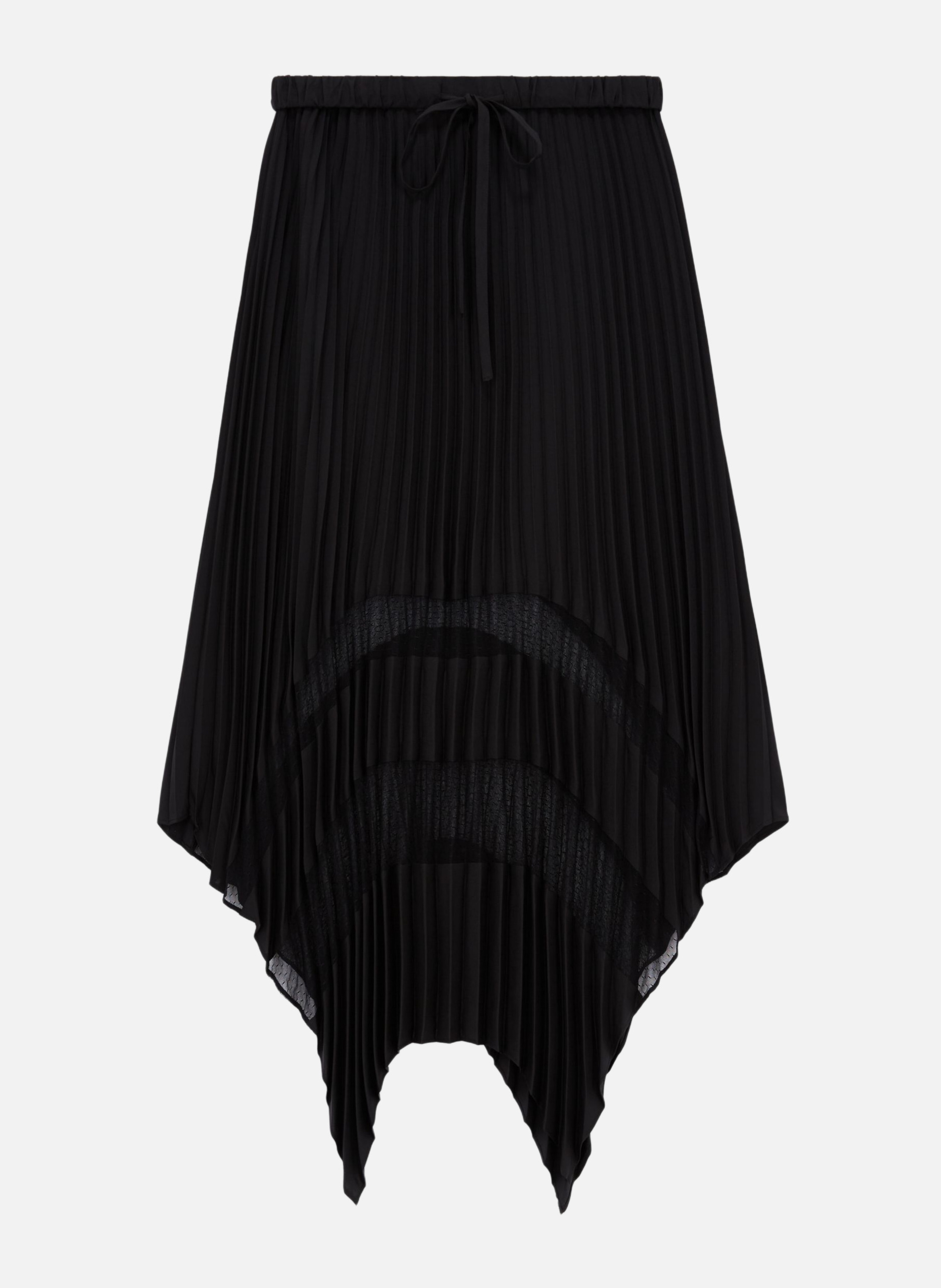 Long pleated asymmetric skirt THE KOOPLES Black