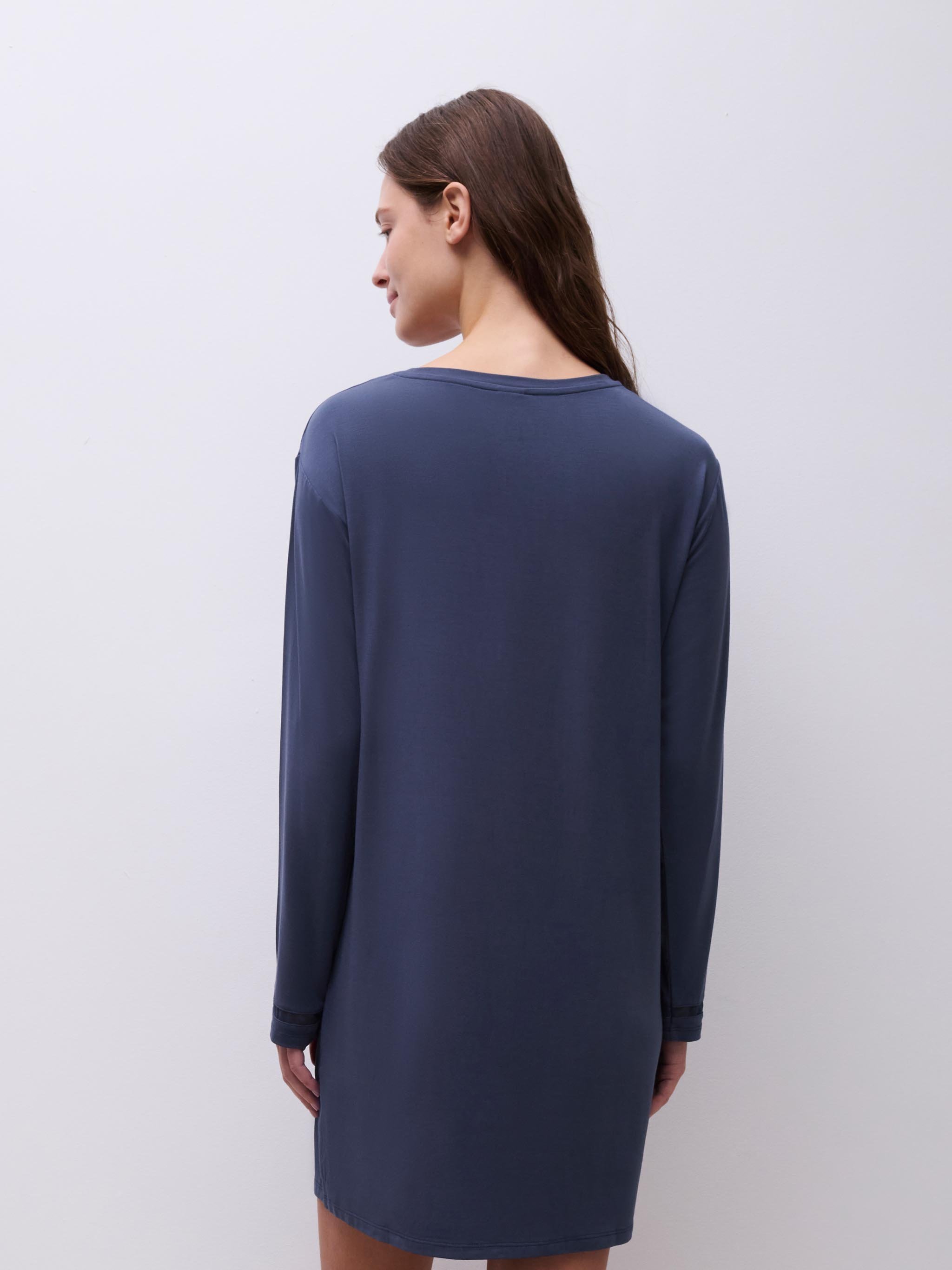 Long-sleeved nightdress | Grey CHANTELLE Women