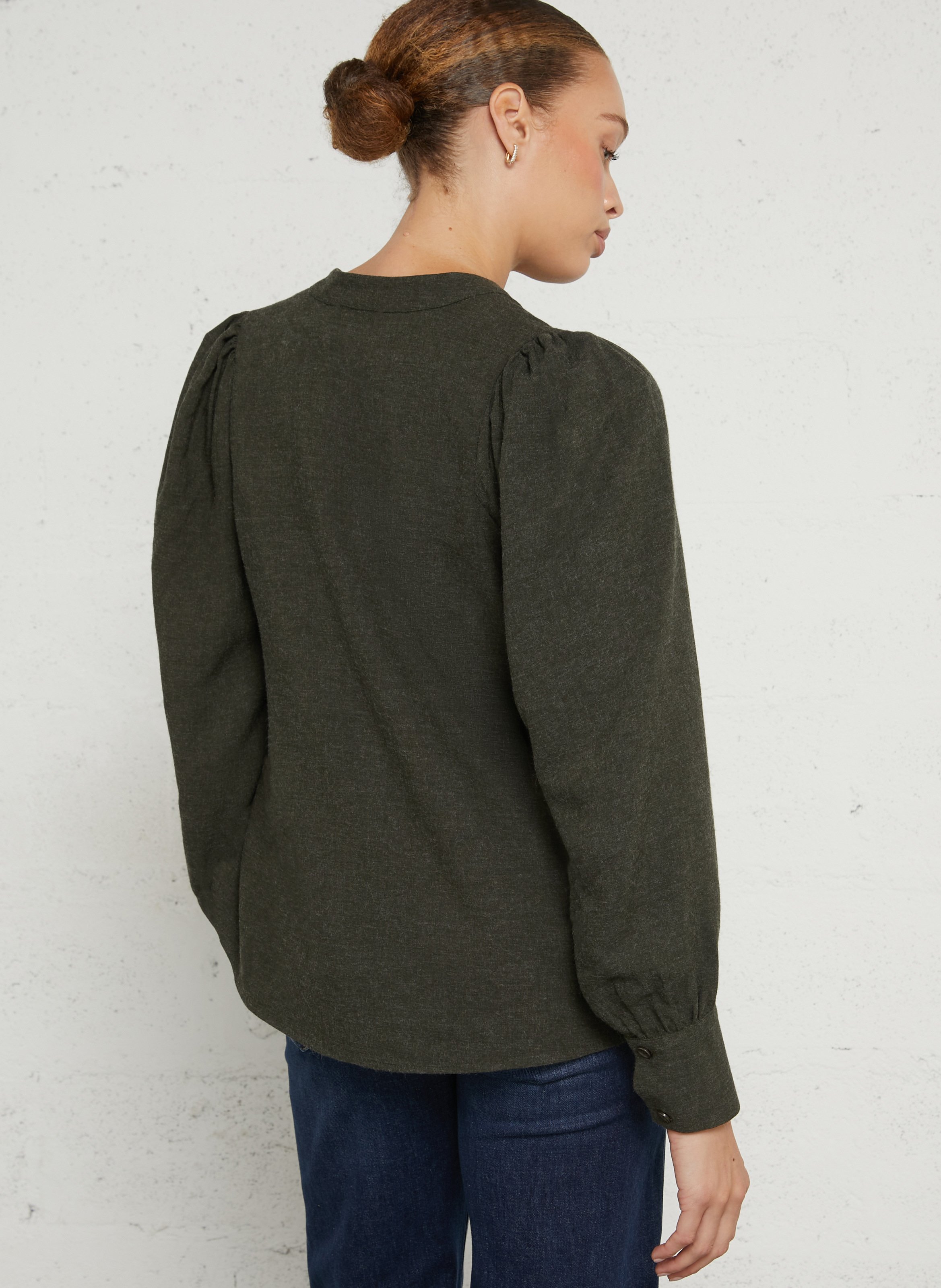 Ruime blouse met V-hals LA FEE MARABOUTEE Groen