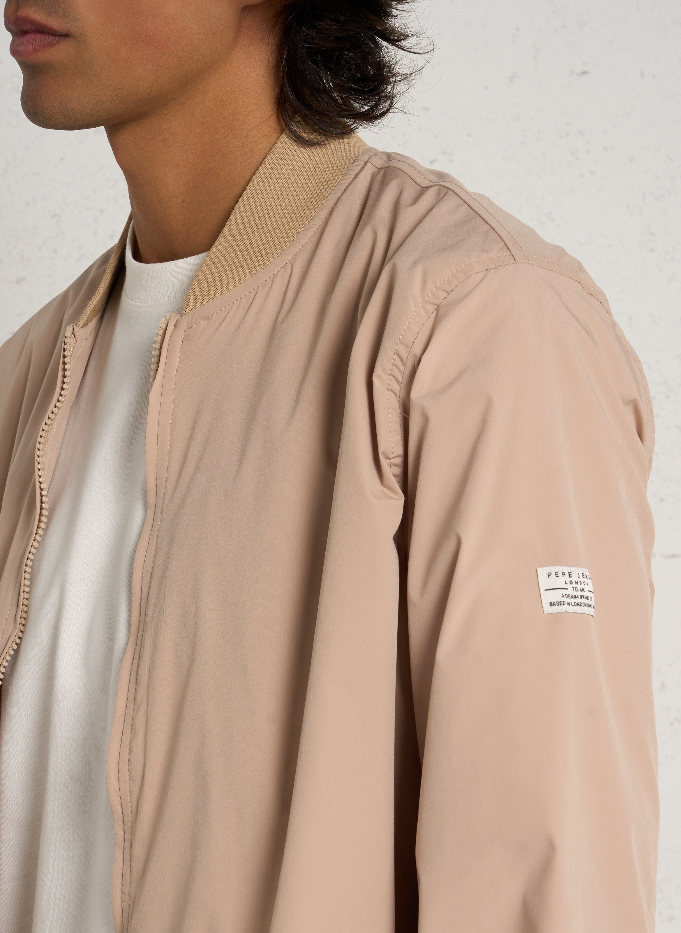 Gerader Reißverschluss-Blouson in Uni-Farbe PEPE JEANS Beige