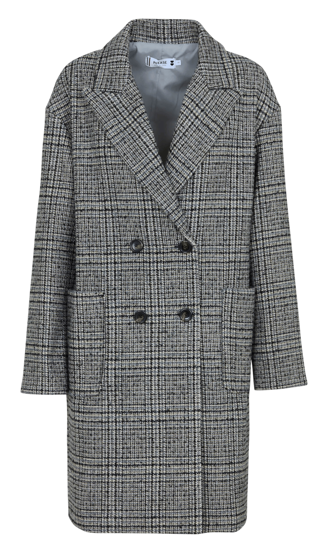 Manteau droit mi-long PLEASE Noir