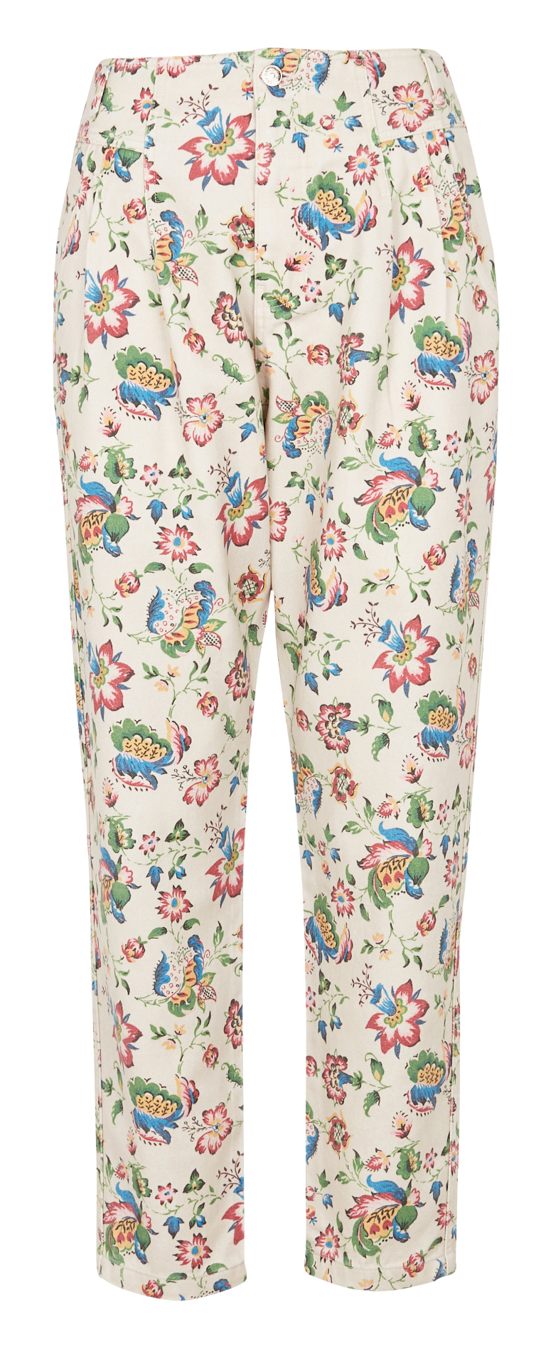 Cotton-blend floral print carrot pants THE NEW SOCIETY Blue
