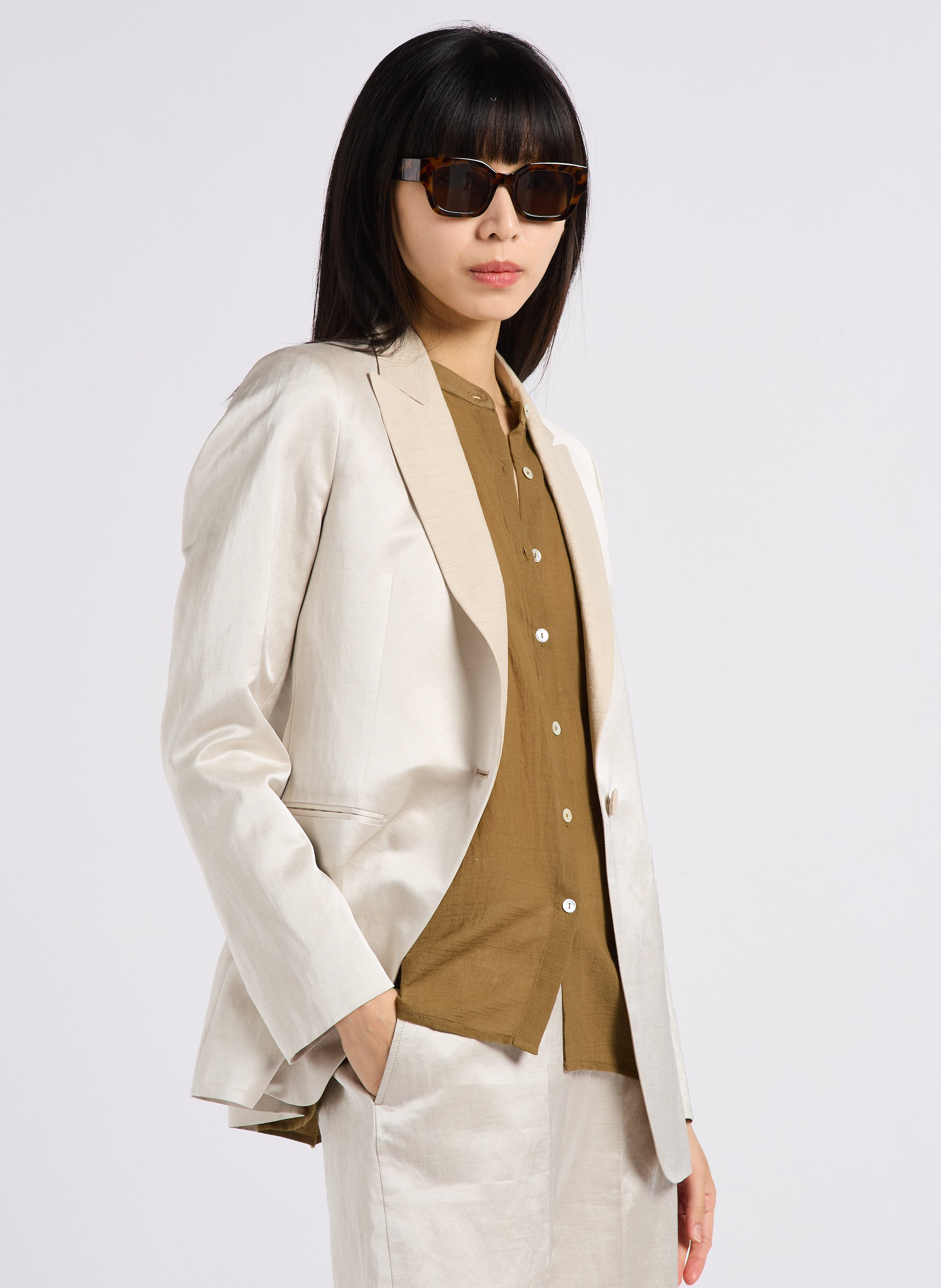 Veste de tailleur satinée  DIEGA Beige