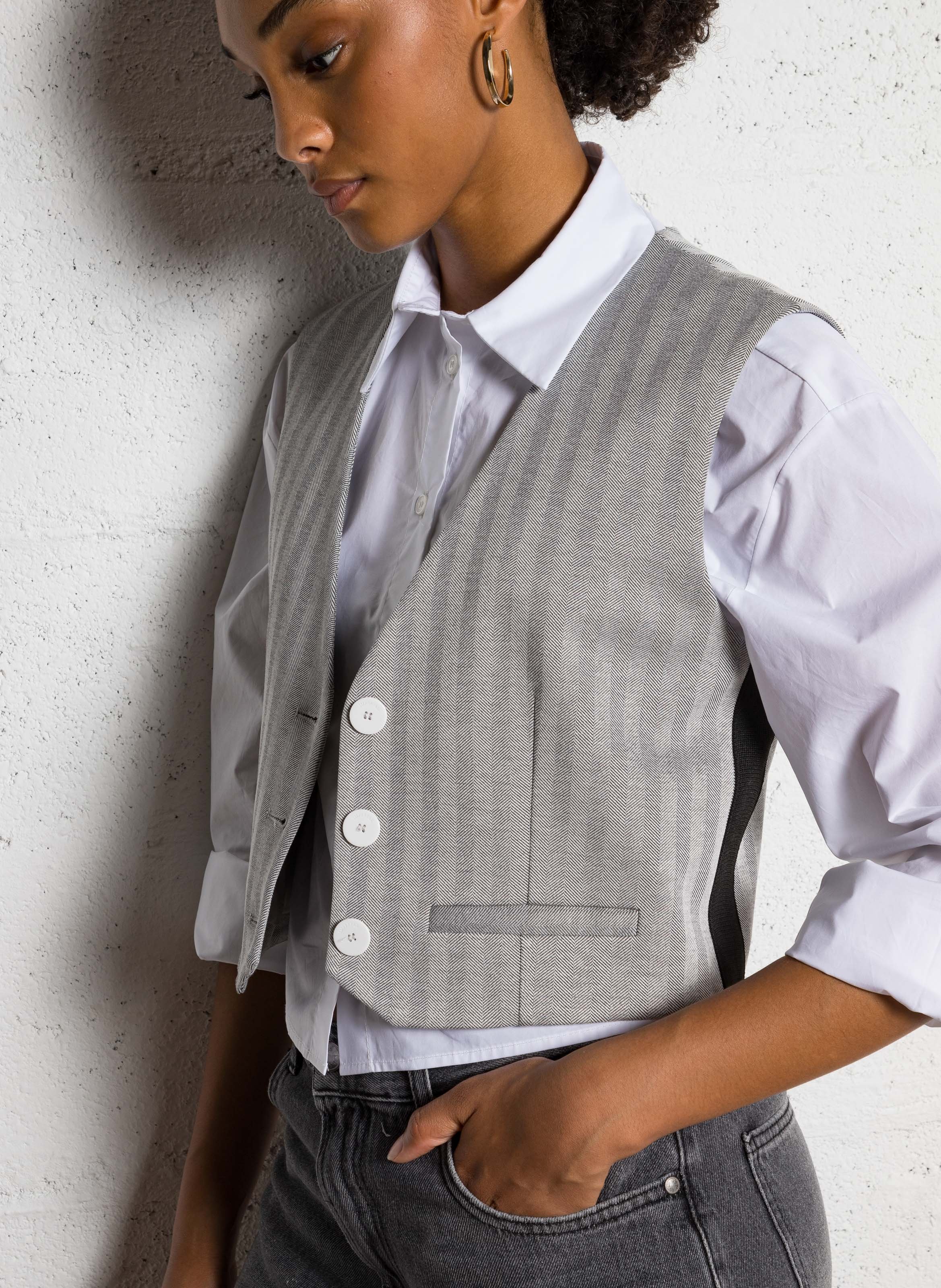 Ärmellose Weste mit V-Ausschnitt IMPERIAL Weiss