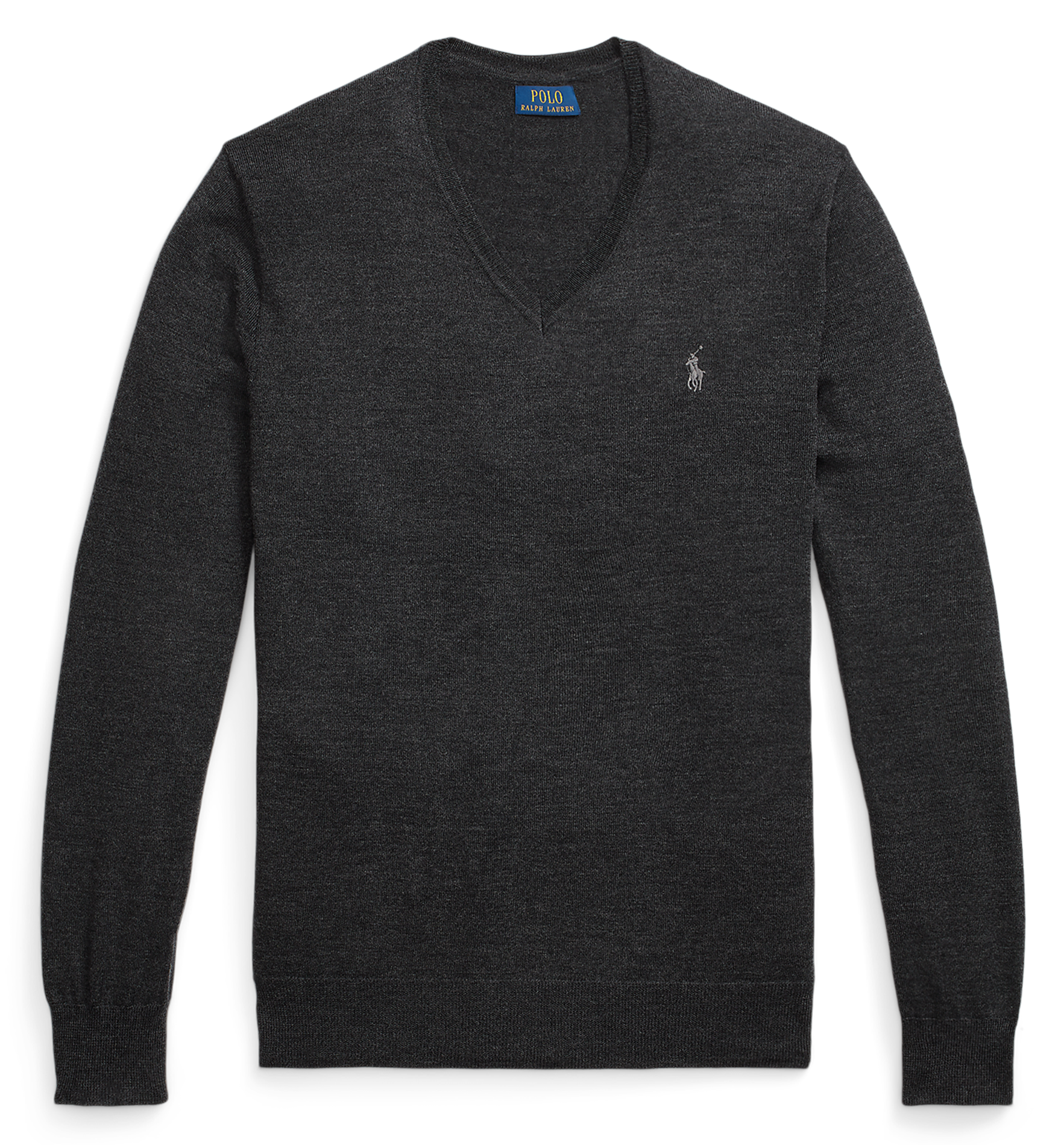 Pull col V en laine POLO RALPH LAUREN Gris