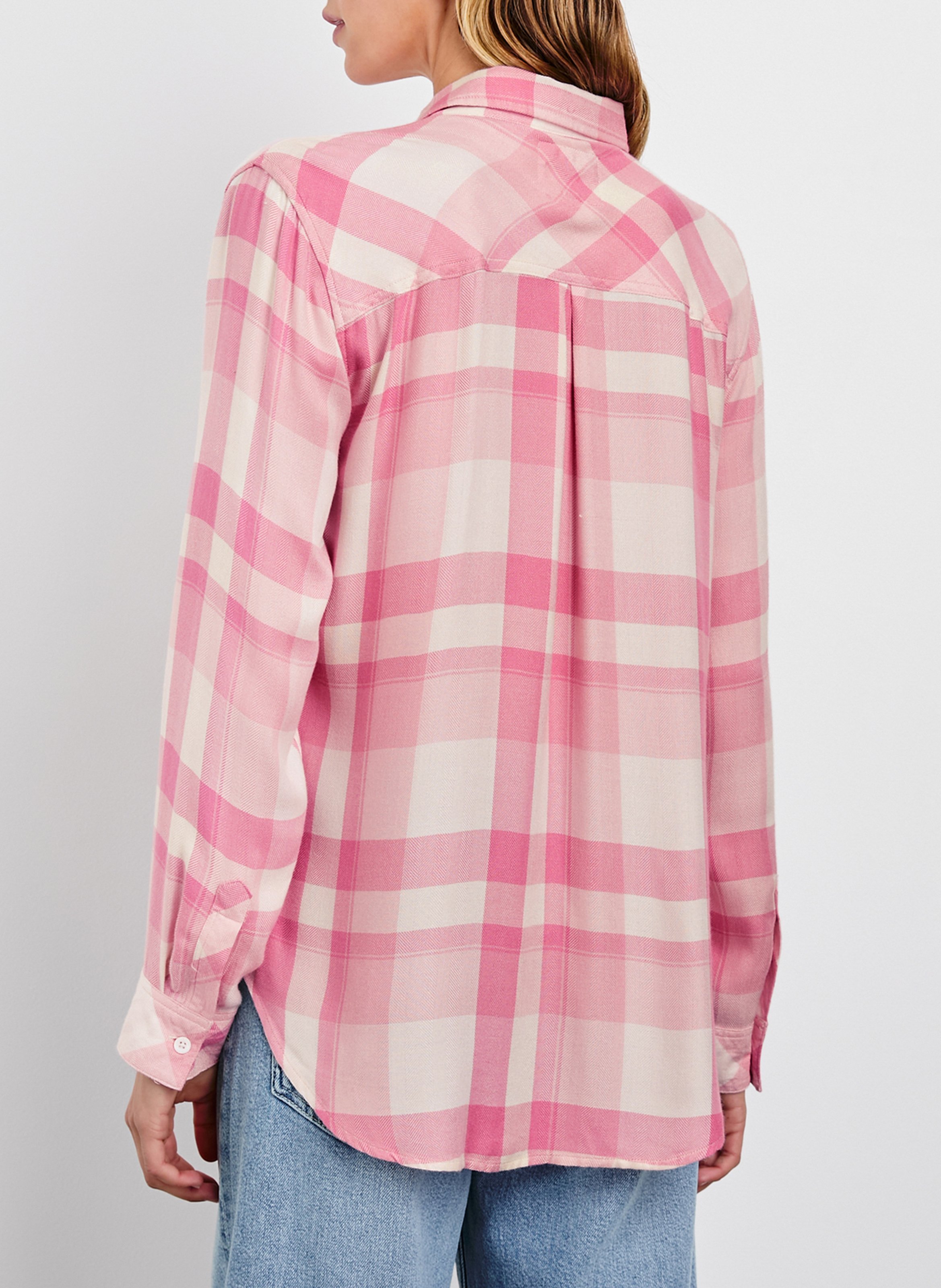 Chemise droite à carreaux RAILS Rose