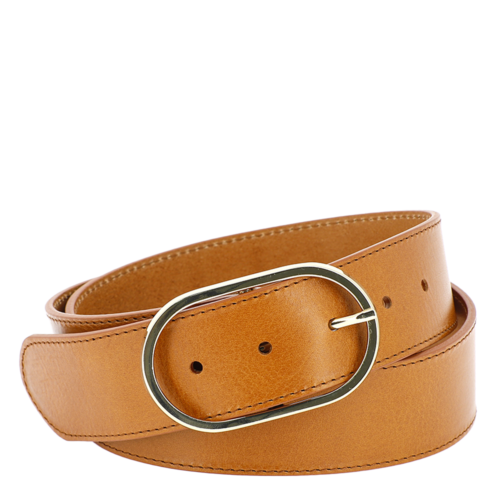 Ceinture en cuir lisse HERBERT FRERE SOEUR Marron