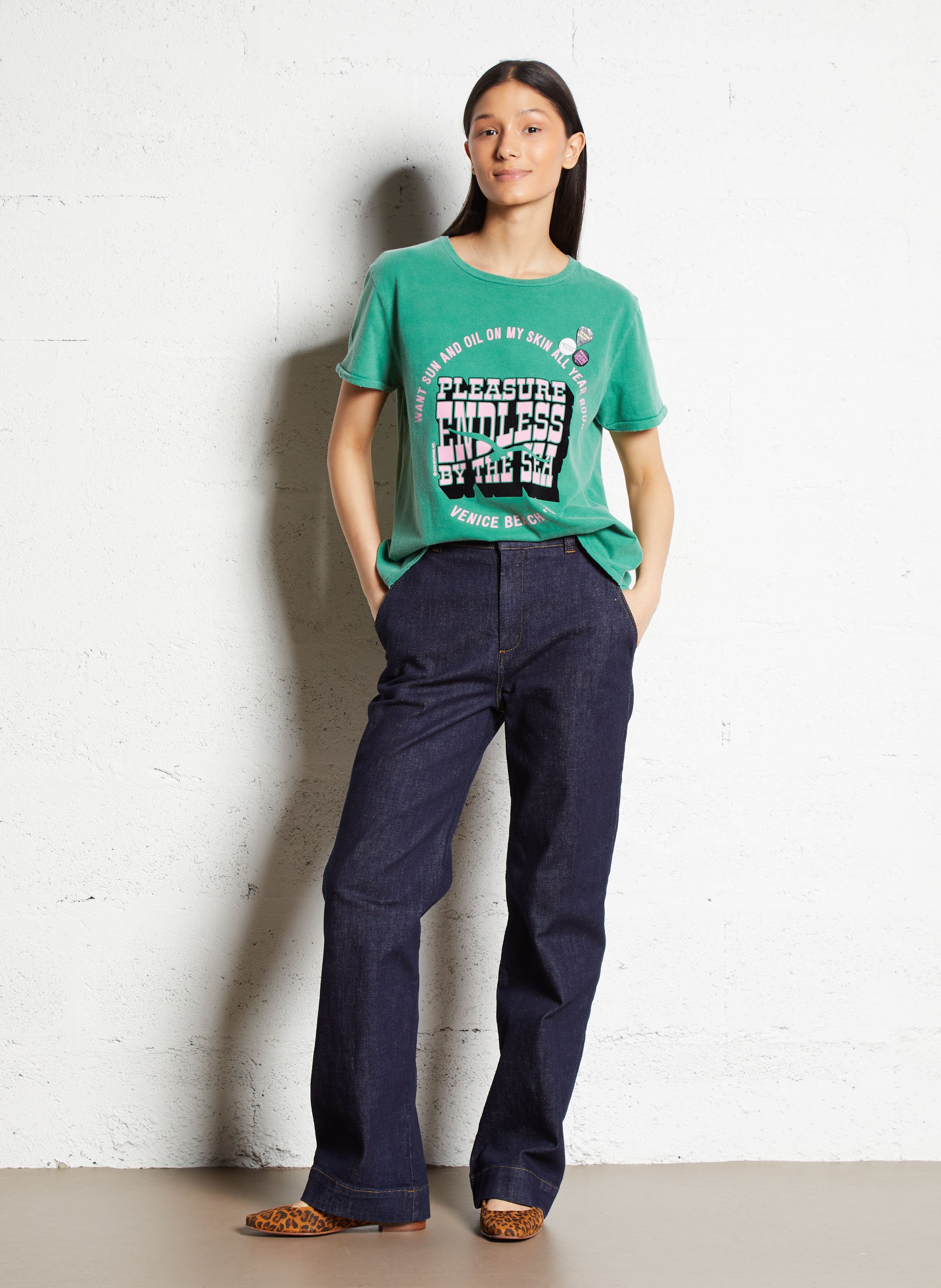 Camiliday round-neck sleeveless cotton top NEWTONE Green