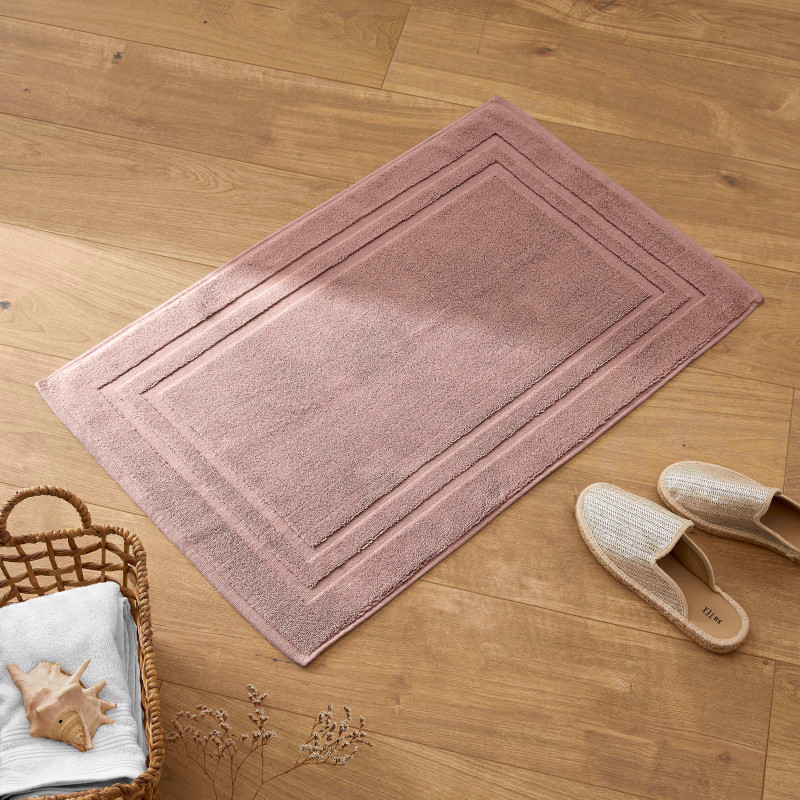 100% combed cotton bath mat COTON PUR Pink