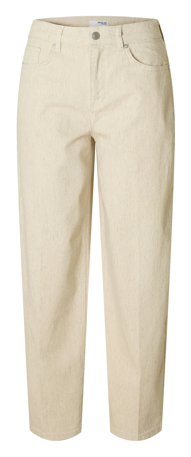 Pantalon large en coton bio mélangé SELECTED Beige