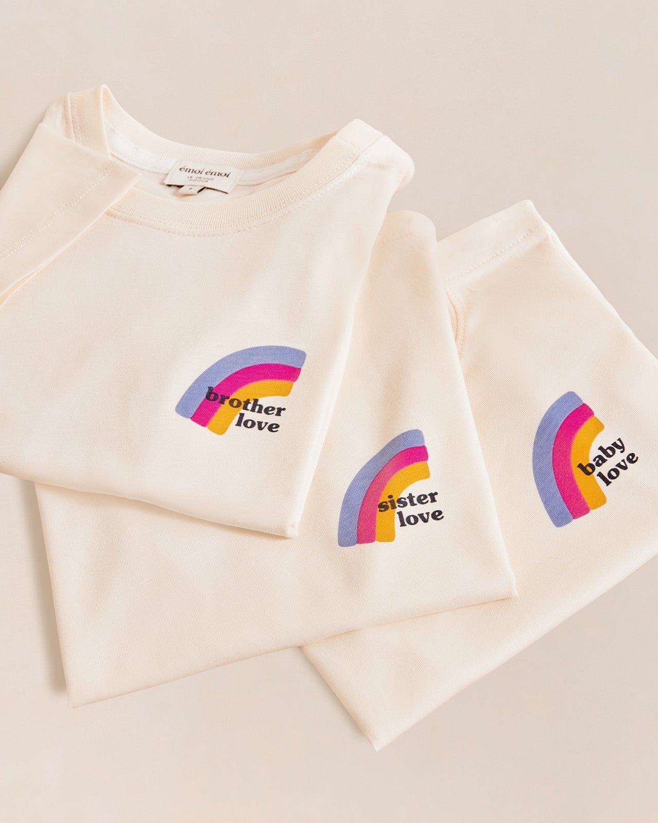 The baby love rainbow organic cotton t-shirt EMOI EMOI White