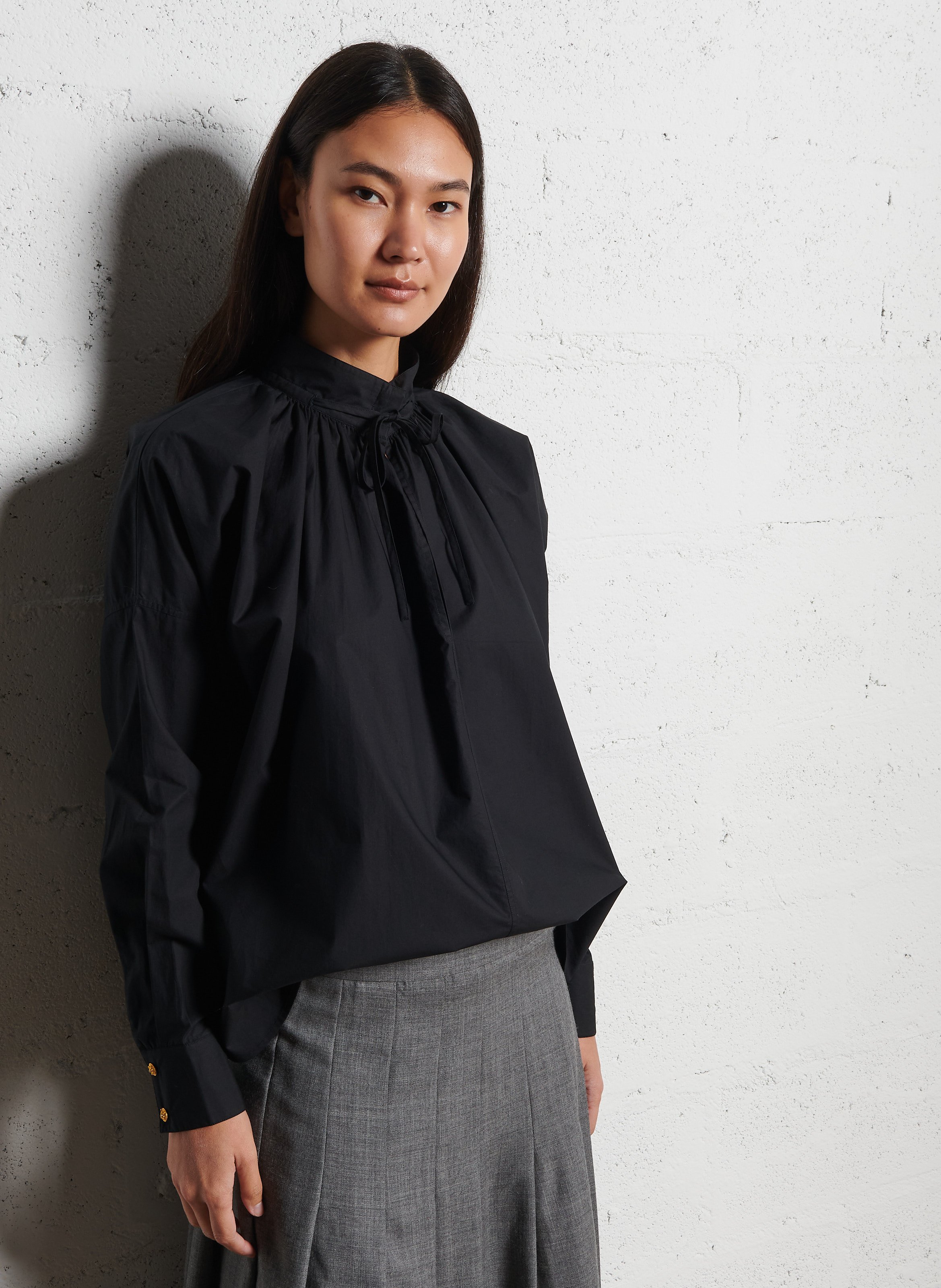 Weite Baumwollbluse LAURENCE BRAS Schwarz