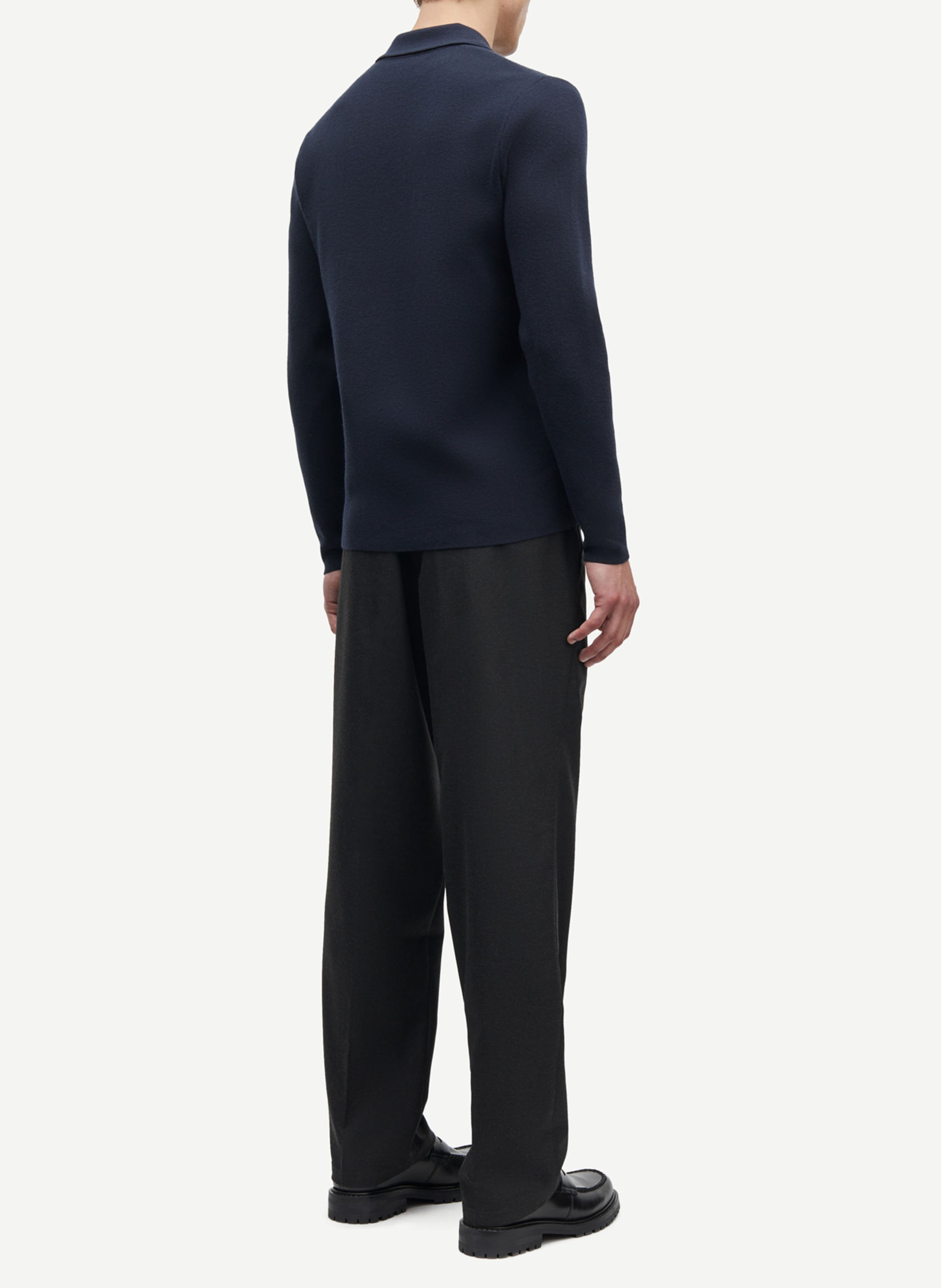 Gilet col classique regular-fit en maille mélangée  SAMSOE SAMSOE Bleu