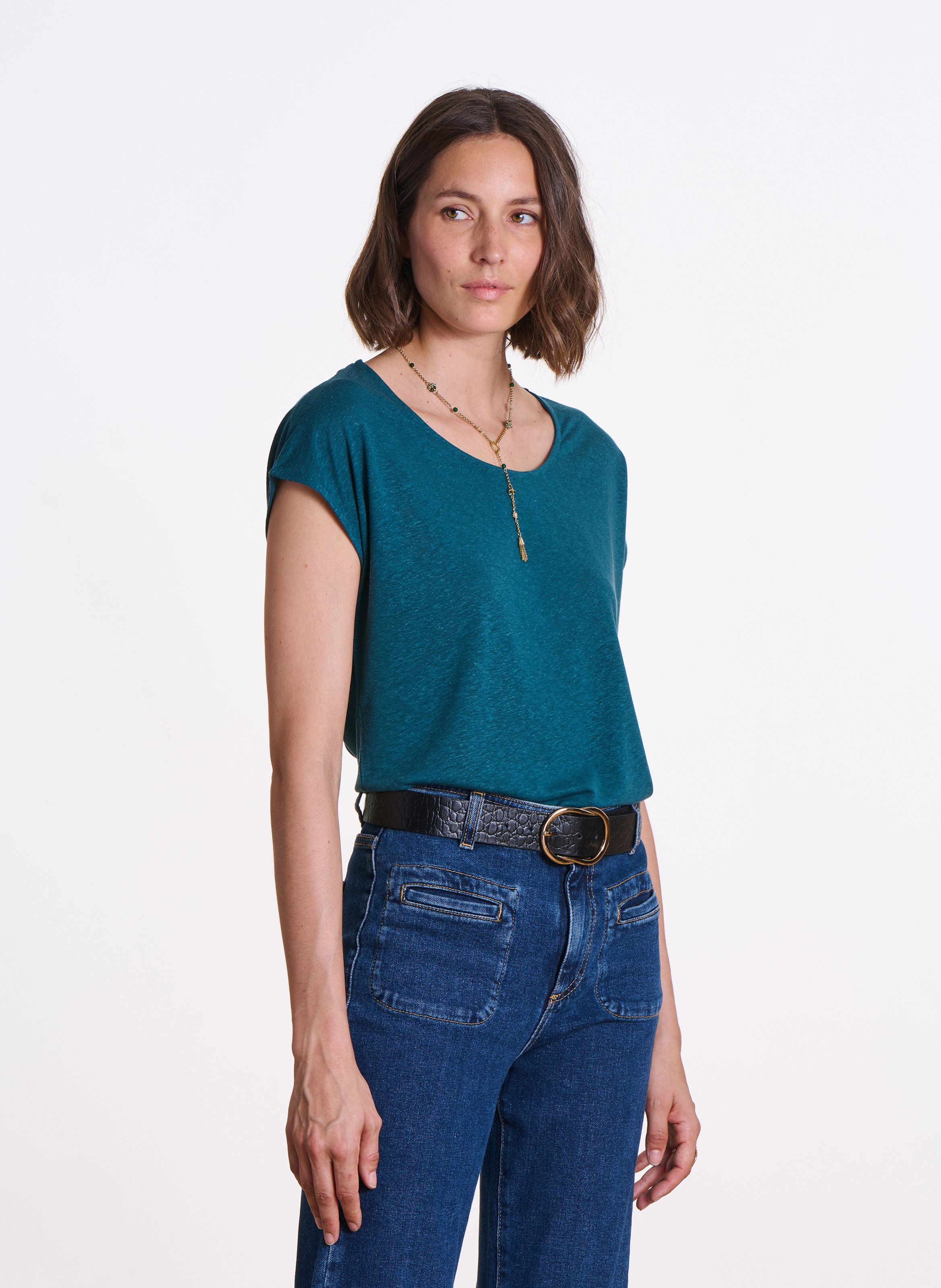 Round-neck oversized T-shirt LA FEE MARABOUTEE Blue