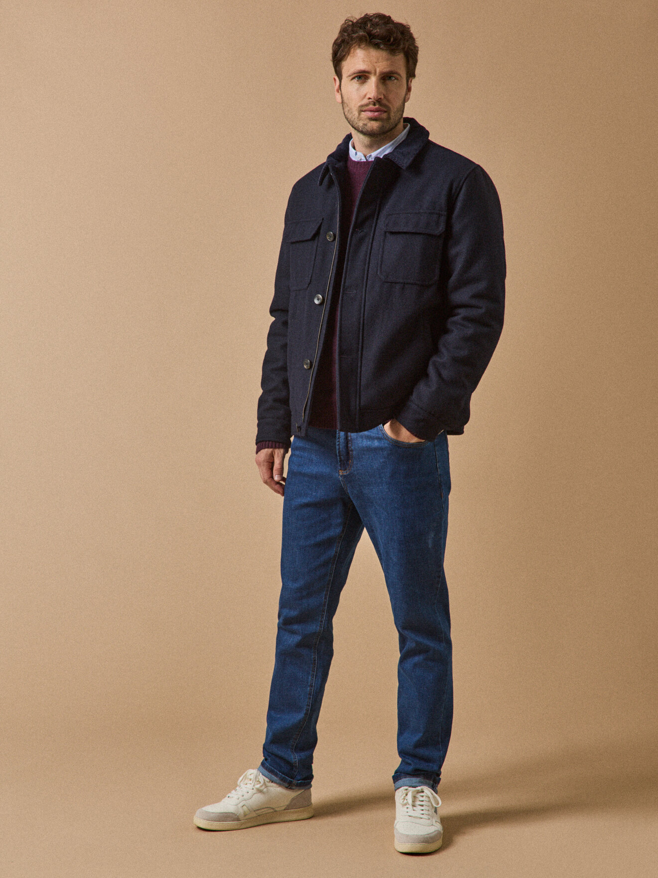 Warm wool aviator jacket CYRILLUS Blue