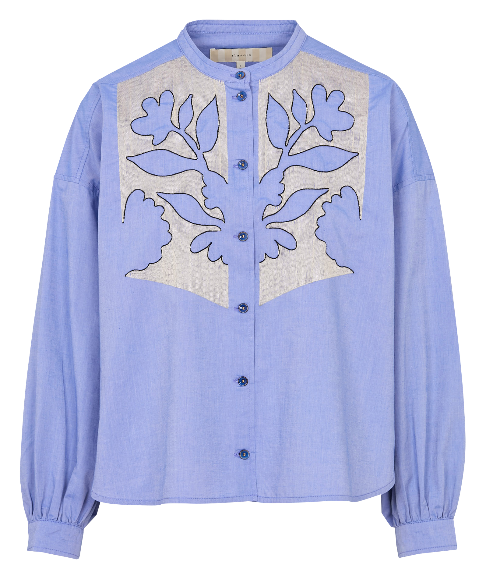 Cotton classic-collar over-sized shirt TINSELS Blue