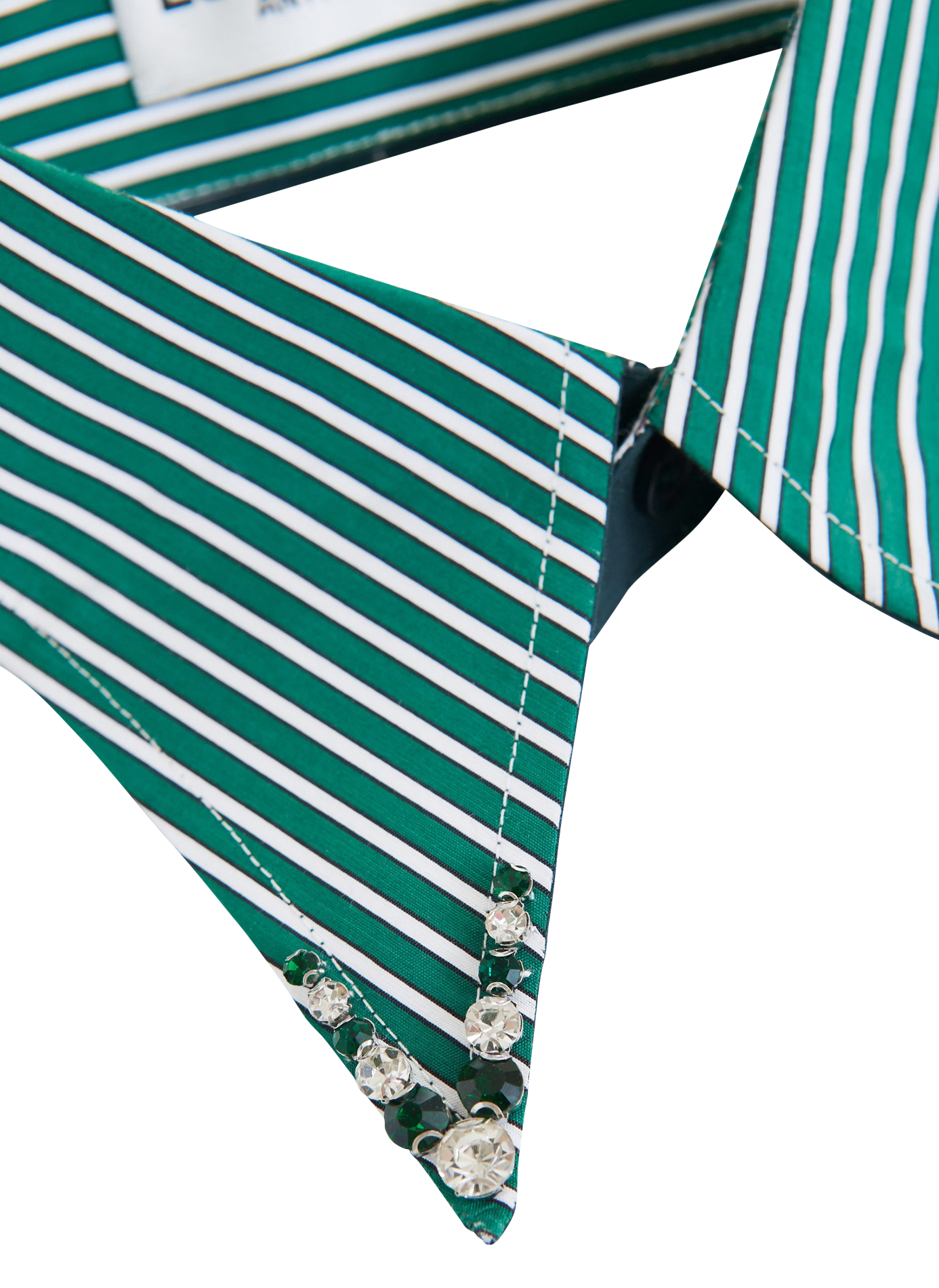 Col amovible rayé en coton ESSENTIEL ANTWERP Vert