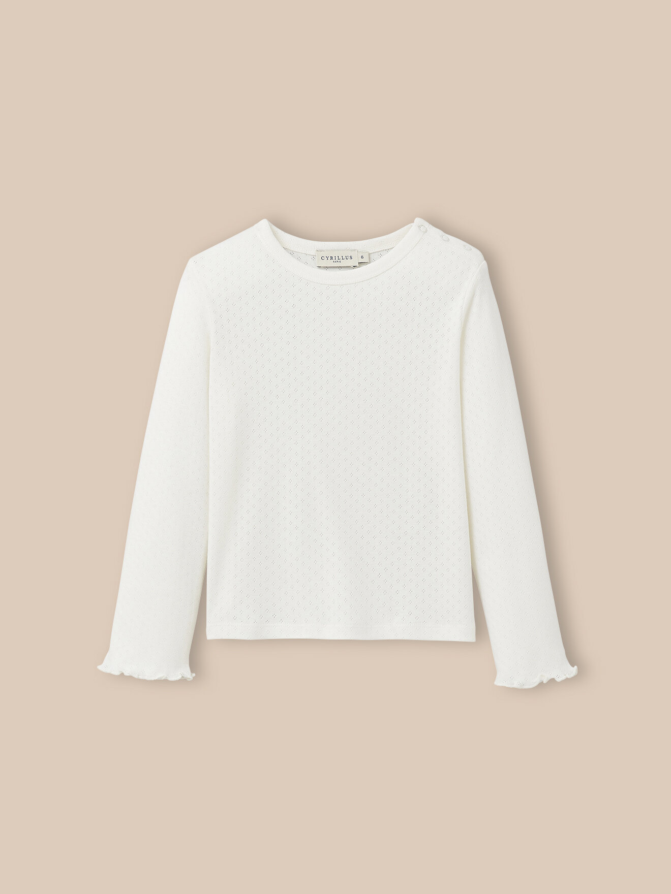 Organic cotton pointelle T-shirt CYRILLUS White