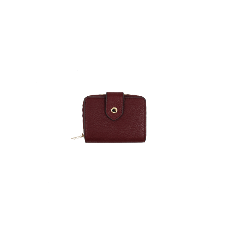 Leather coin purse POURCHET Red