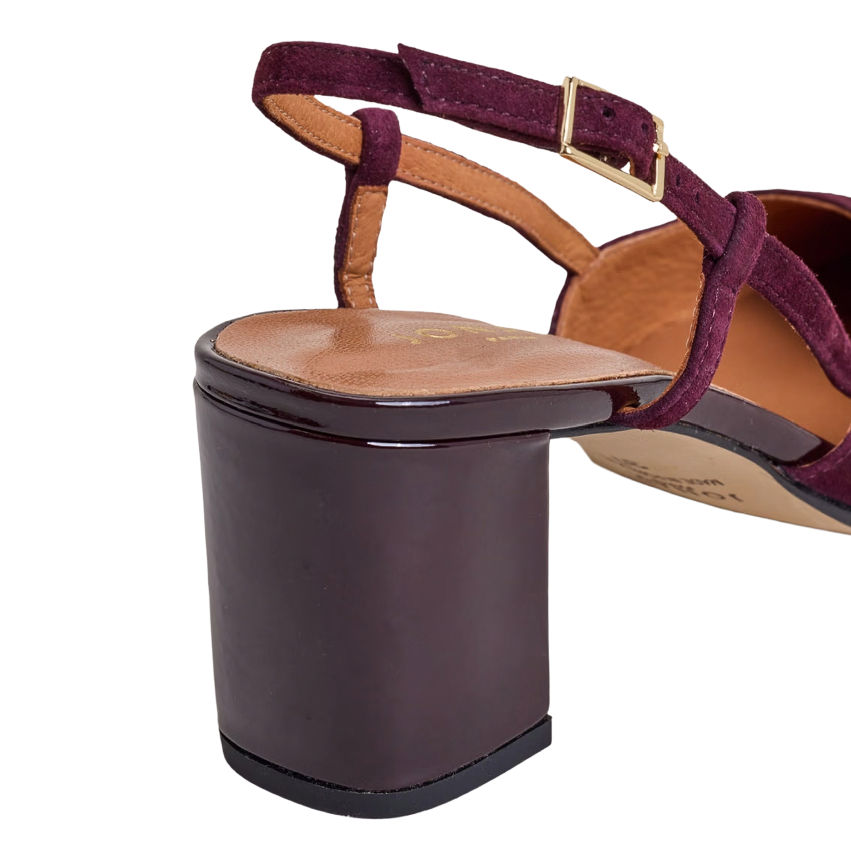 Two-tone leather slingback sandals JONAK Red