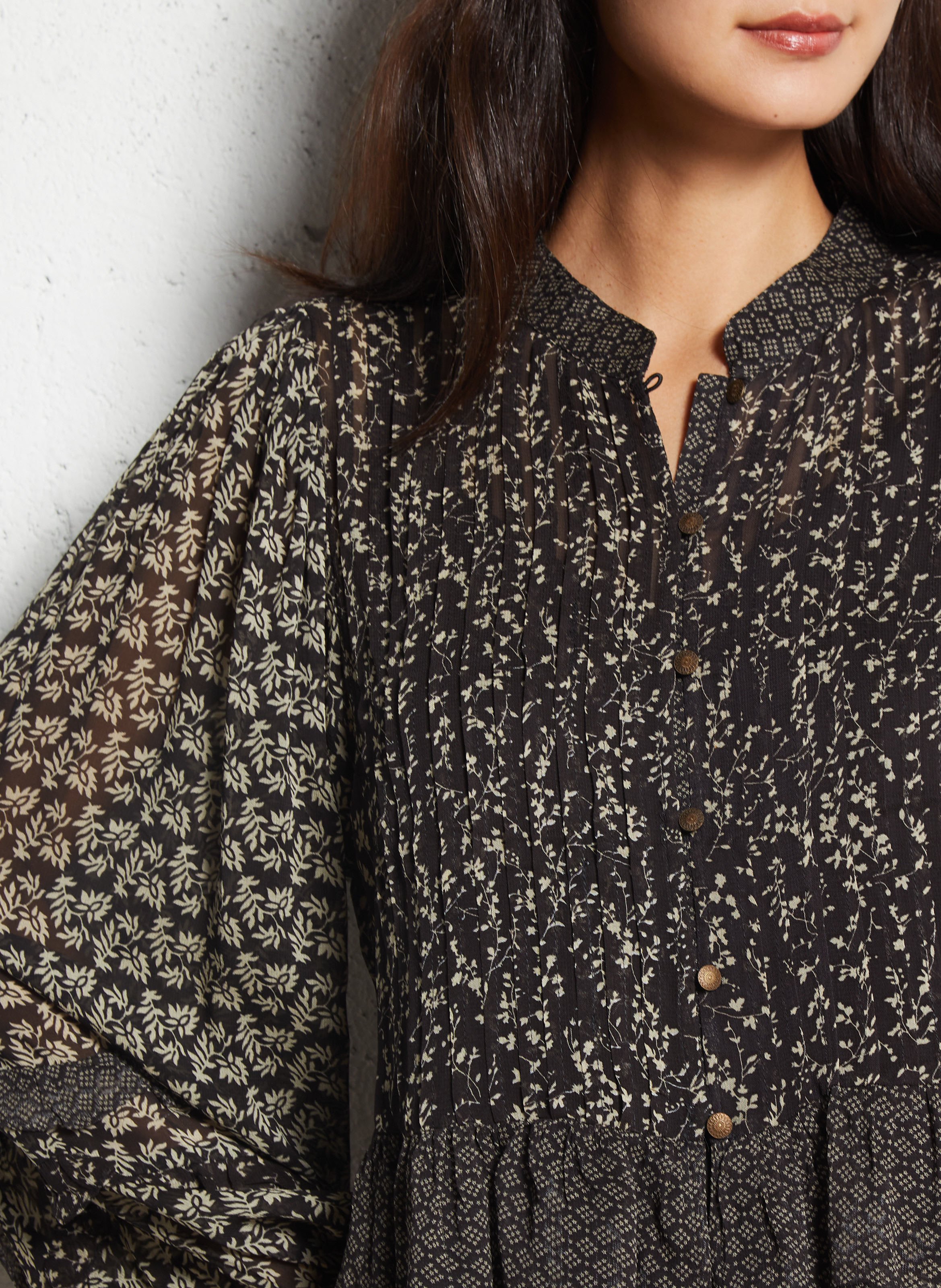 Printed jacket with round neck MAISON HOTEL Black