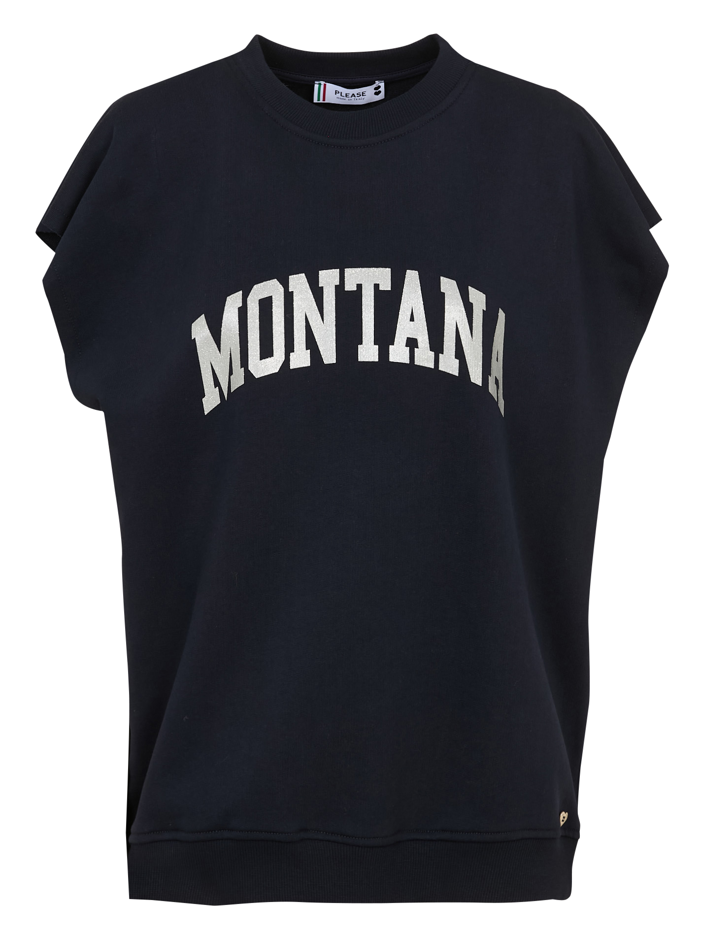 Sweat oversize col rond en coton PLEASE Bleu