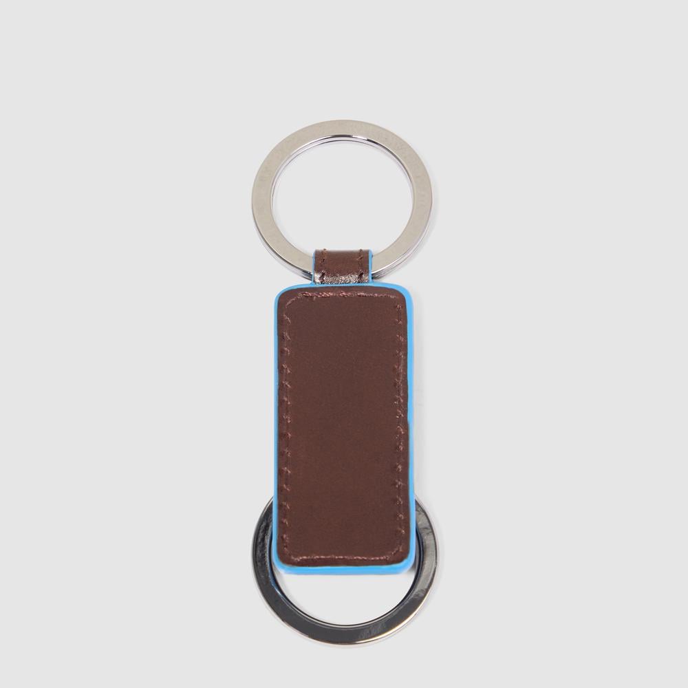 Leather keychain with two rings PIQUADRO Brown