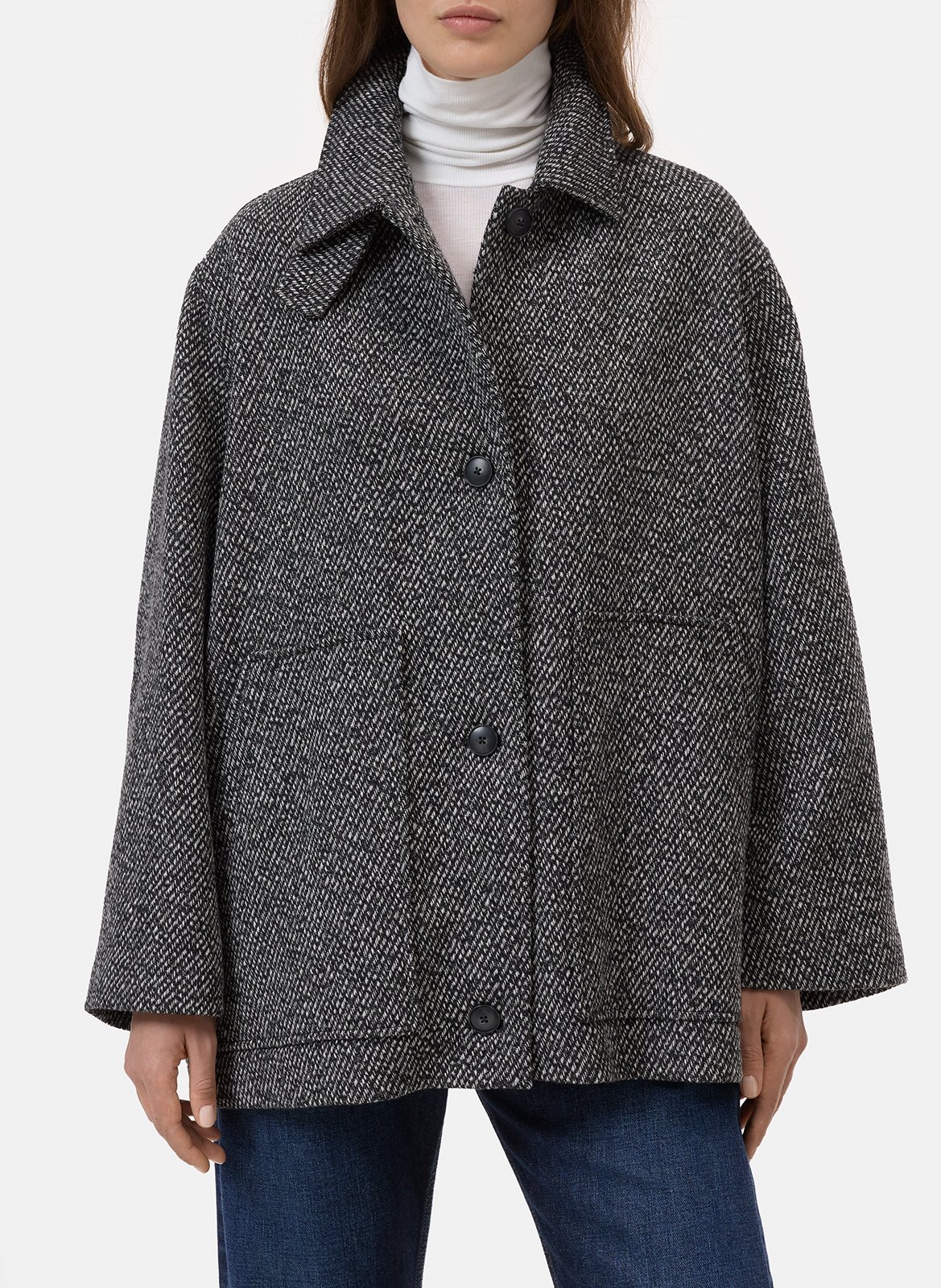 Oversized jacket in mixed recycled wool CLOSED Grey