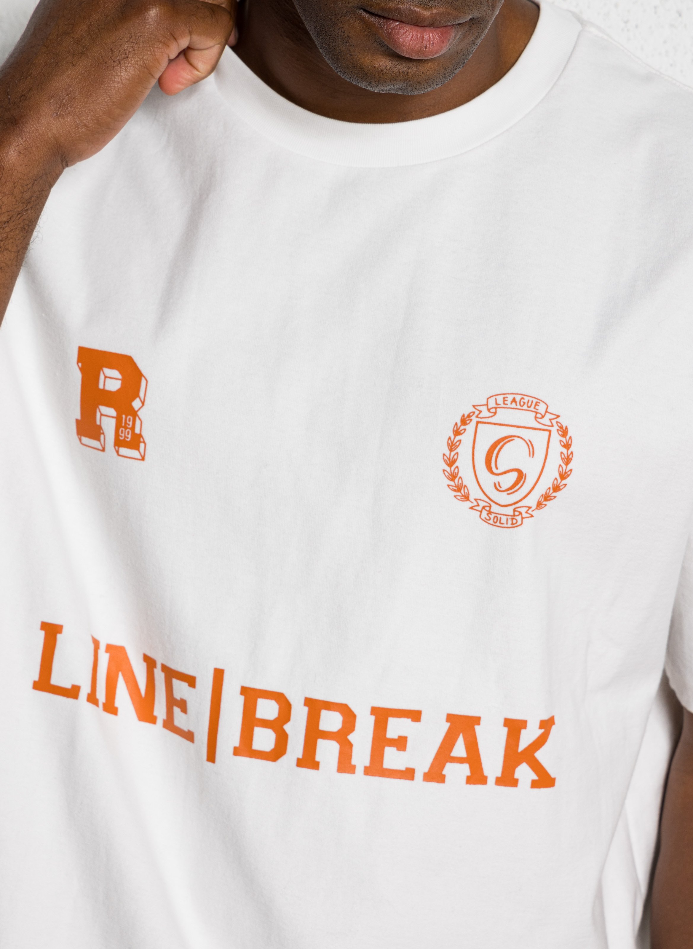 Oversized round-neck cotton T-shirt SOLID White