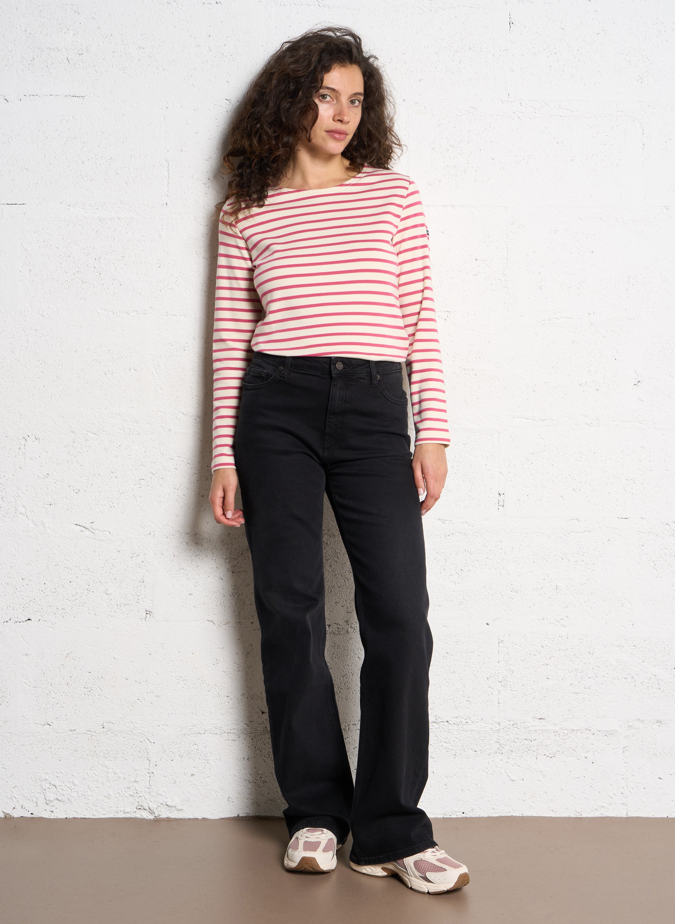 Loose-fit cotton Breton top with round neck ARMOR LUX Beige