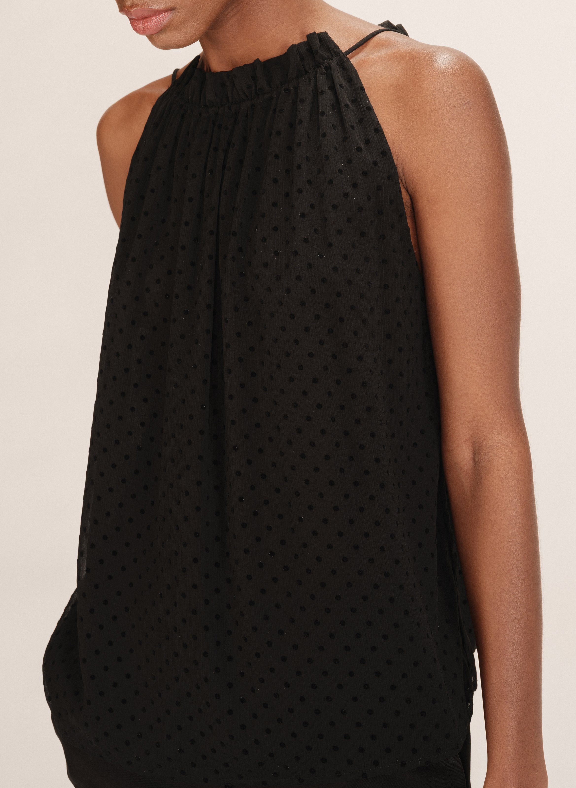 Top col rond  GRACE ET MILA Noir