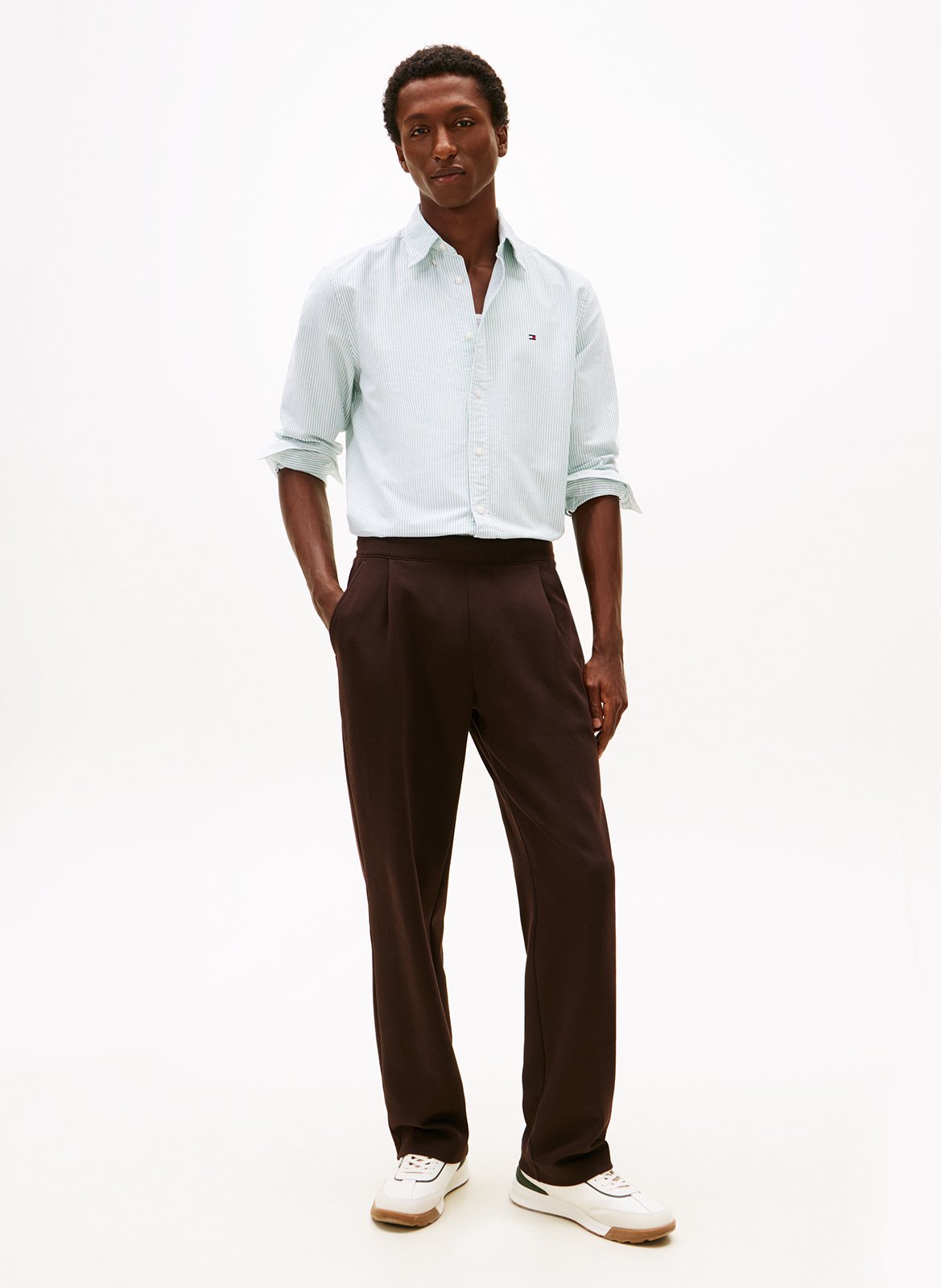 Gerade geschnittenes, gestreiftes Hemd TOMMY HILFIGER Grun