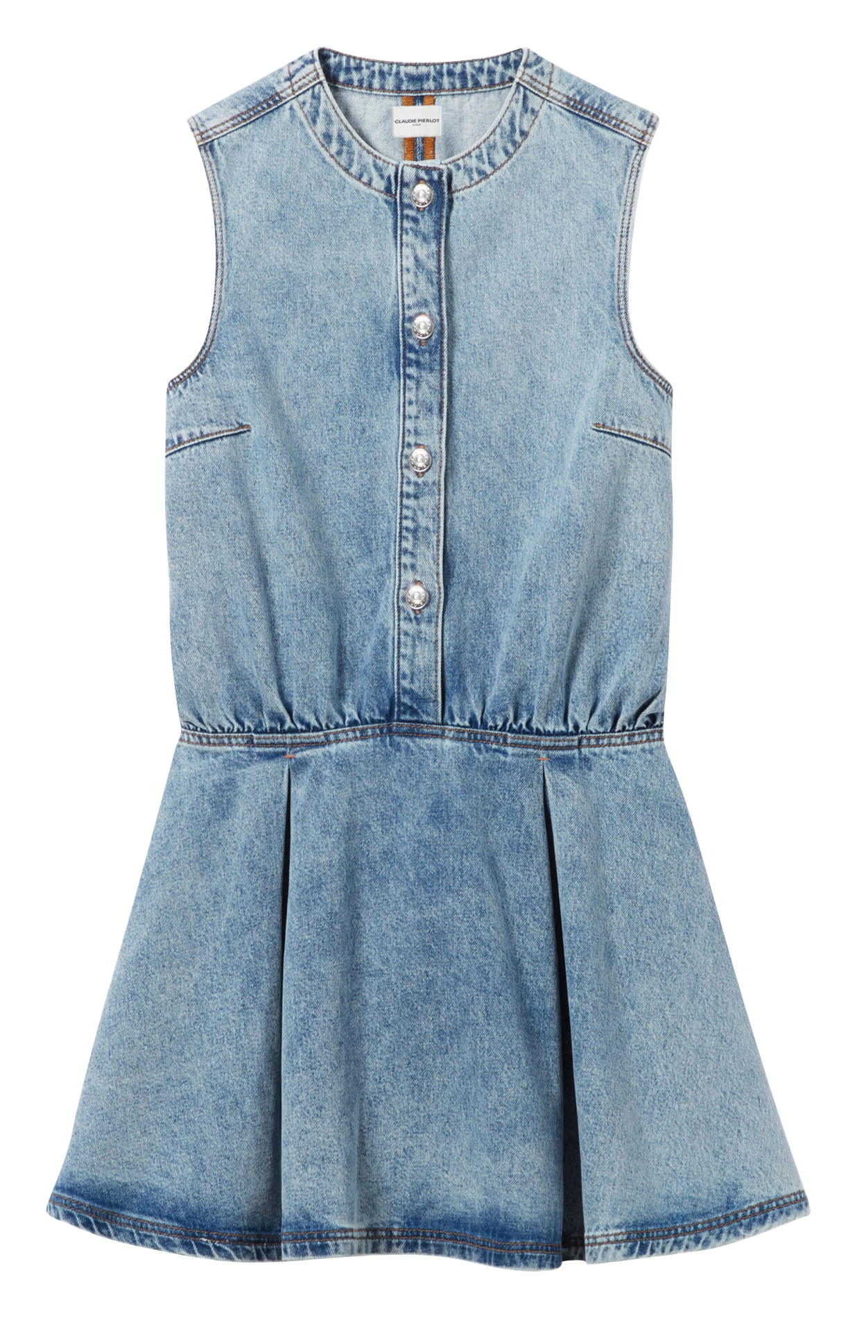 Robe en jean évasée en coton CLAUDIE PIERLOT Bleu