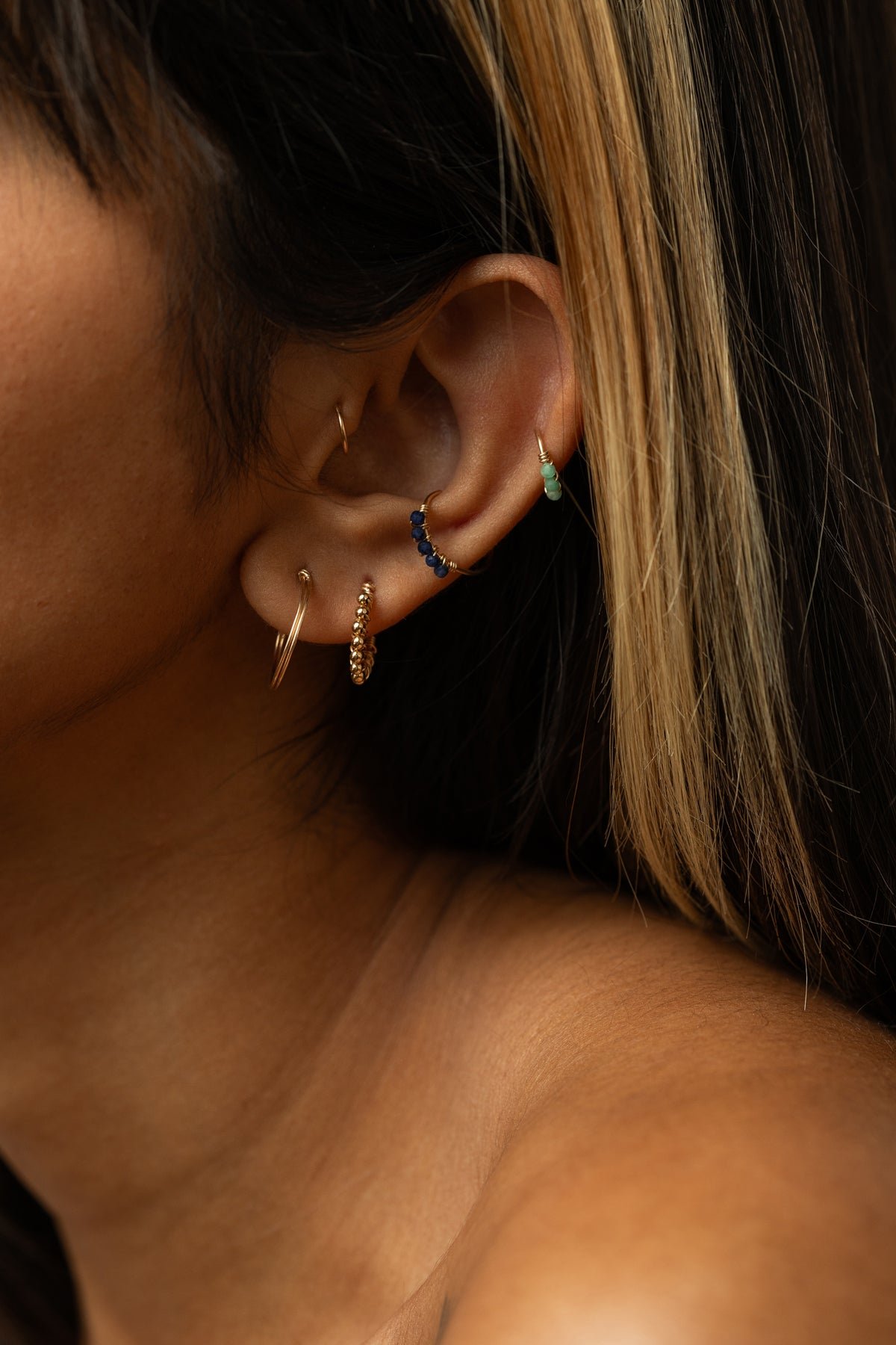 Beaded hoop earrings YAY Golden