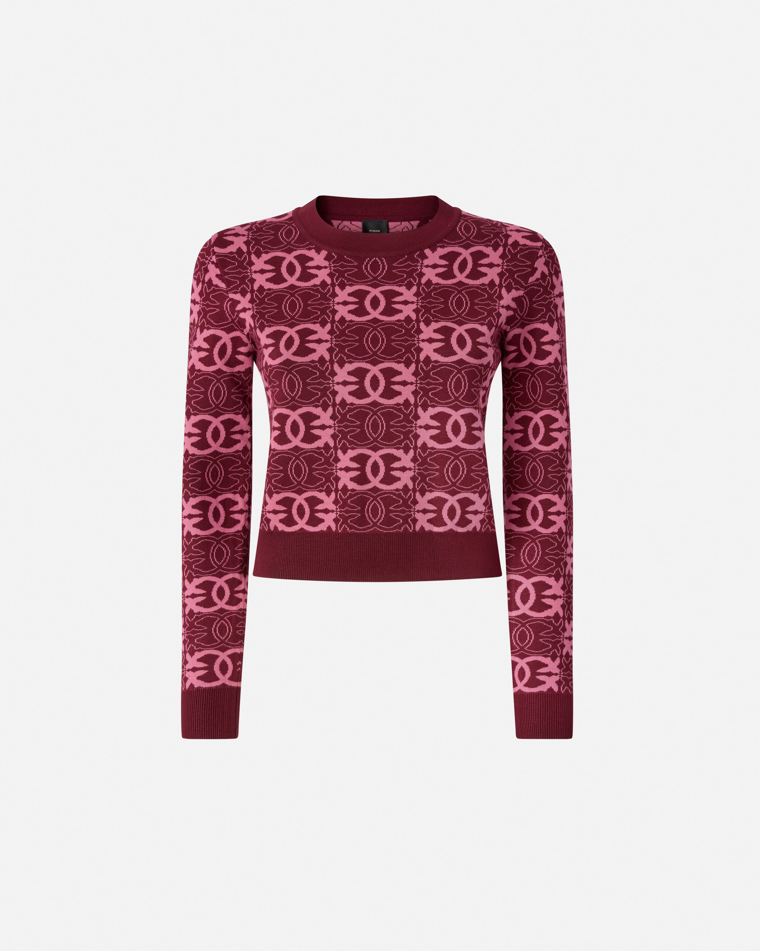 Cropped logo love birds sweater PINKO Purple